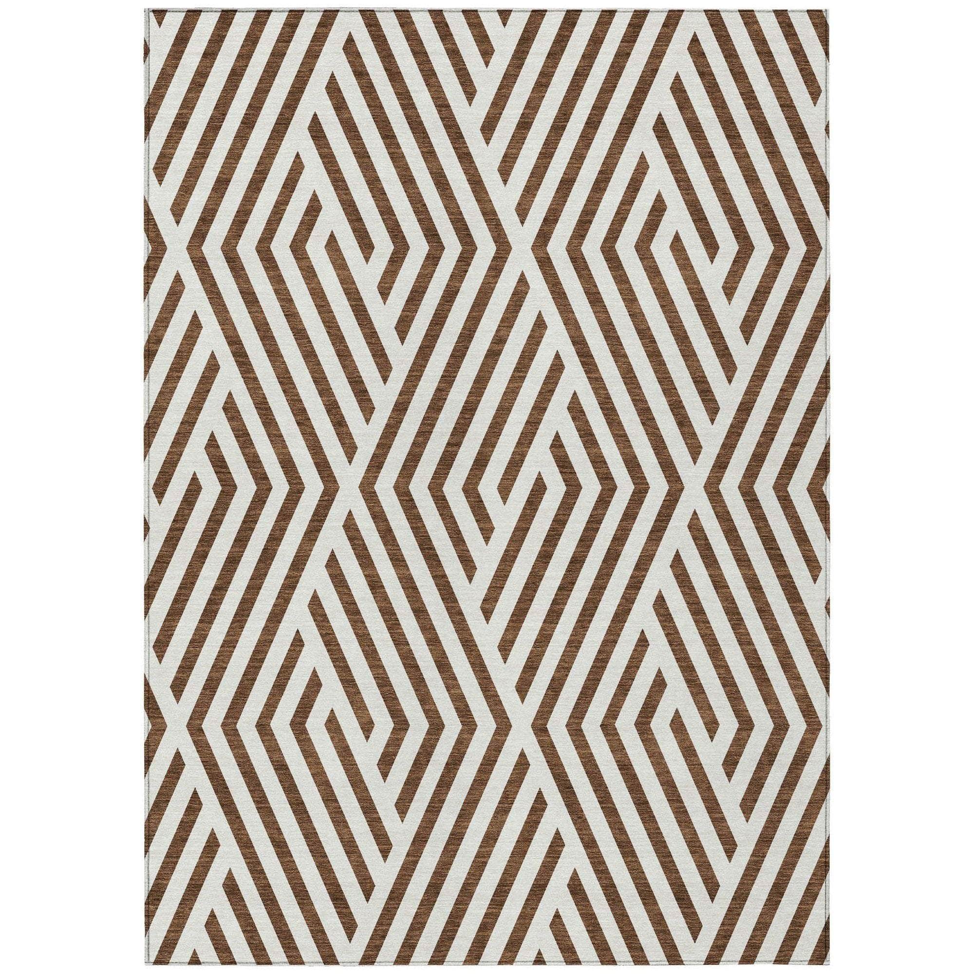 Machine Made ACN550 Brown  Rugs 