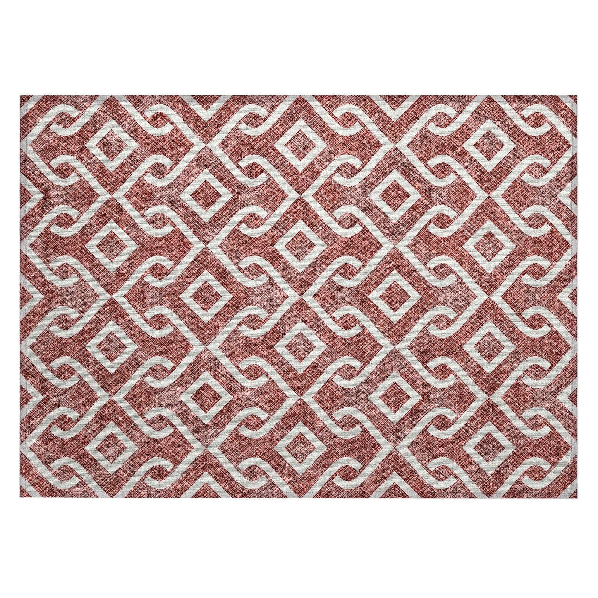 Machine Made ACN621 Burgundy Red Rugs 