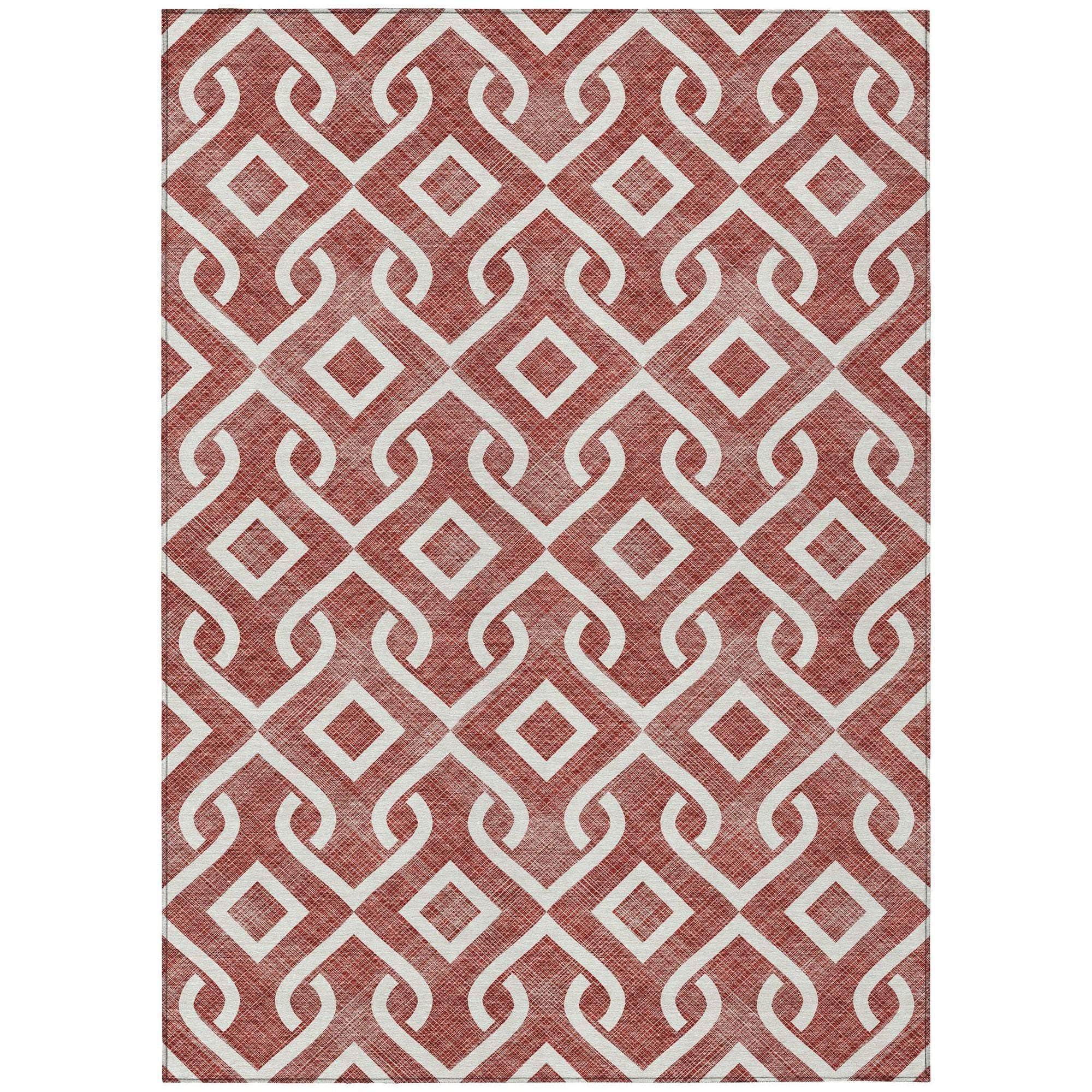 Machine Made ACN621 Burgundy Red Rugs 