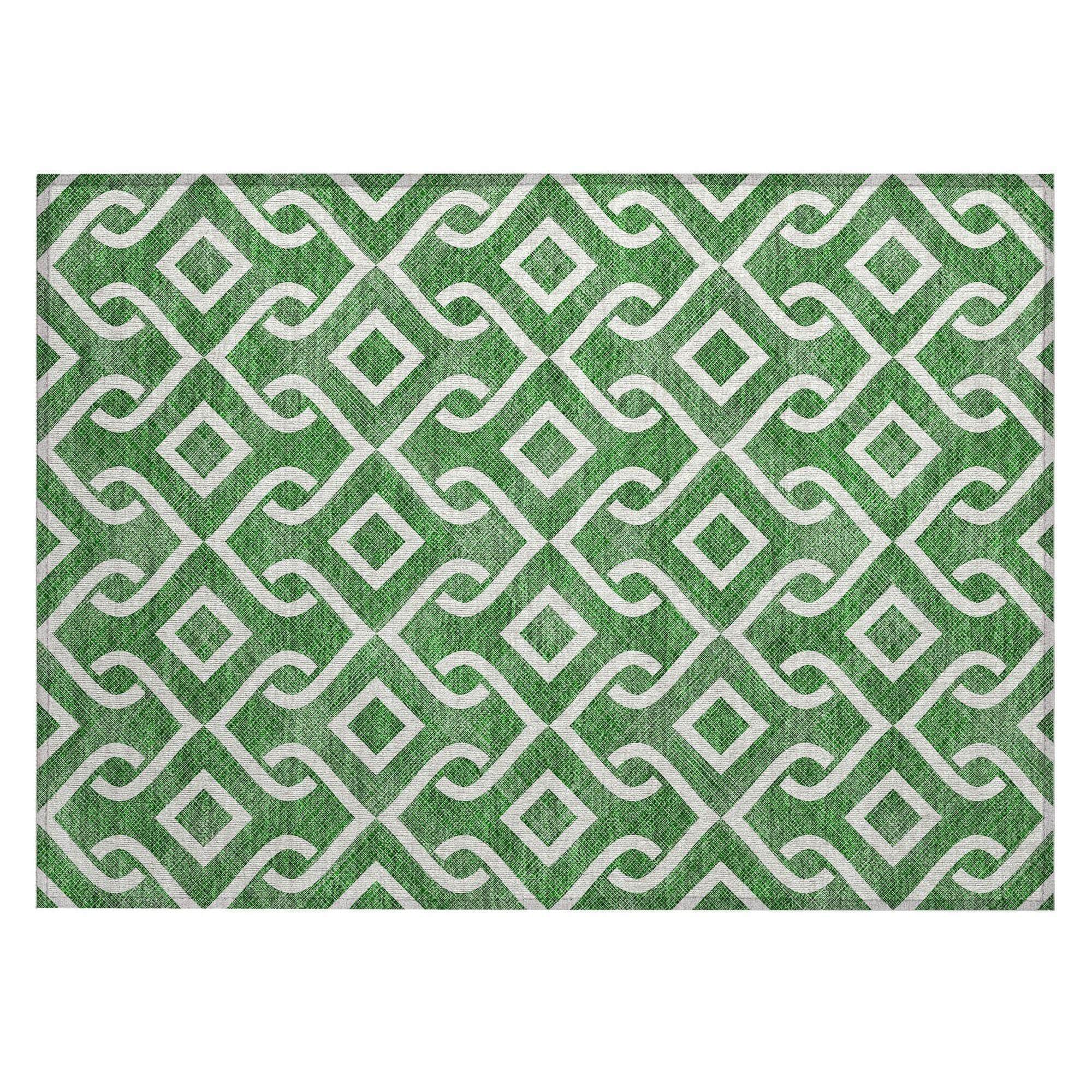 Machine Made ACN621 Emerald Green Rugs 