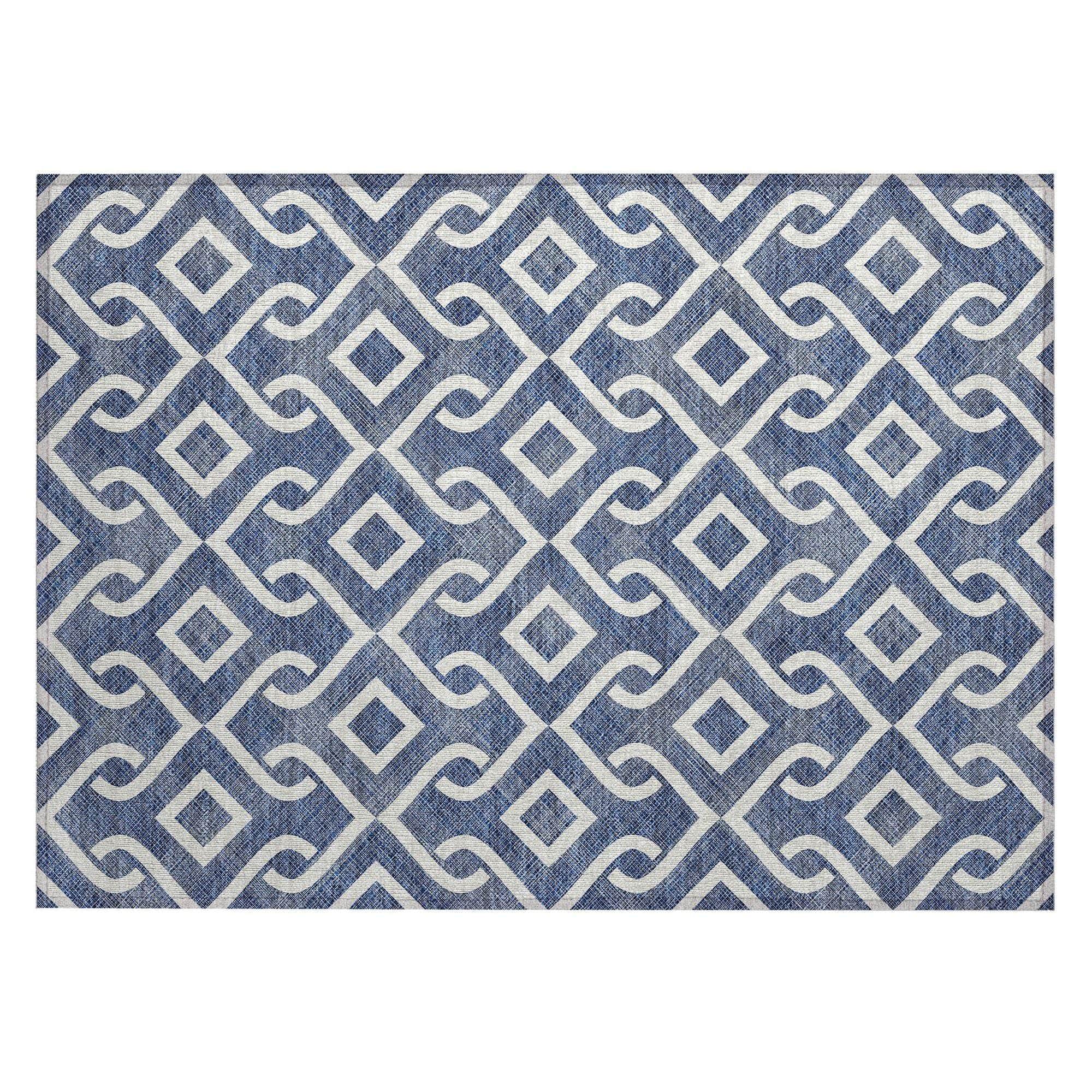 Machine Made ACN621 Navy Blue Rugs 