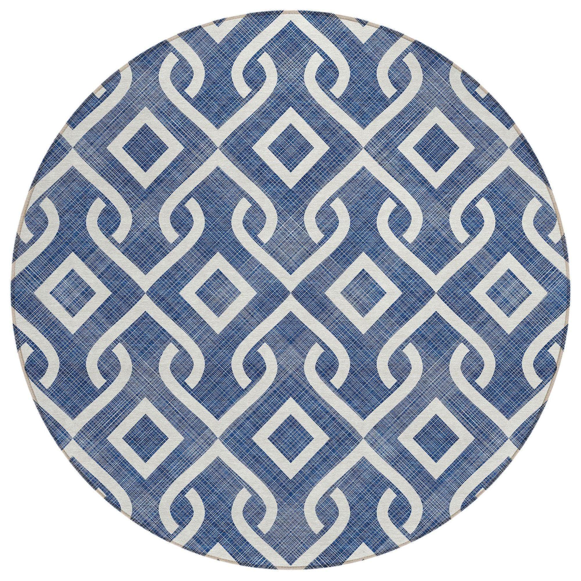 Machine Made ACN621 Navy Blue Rugs 