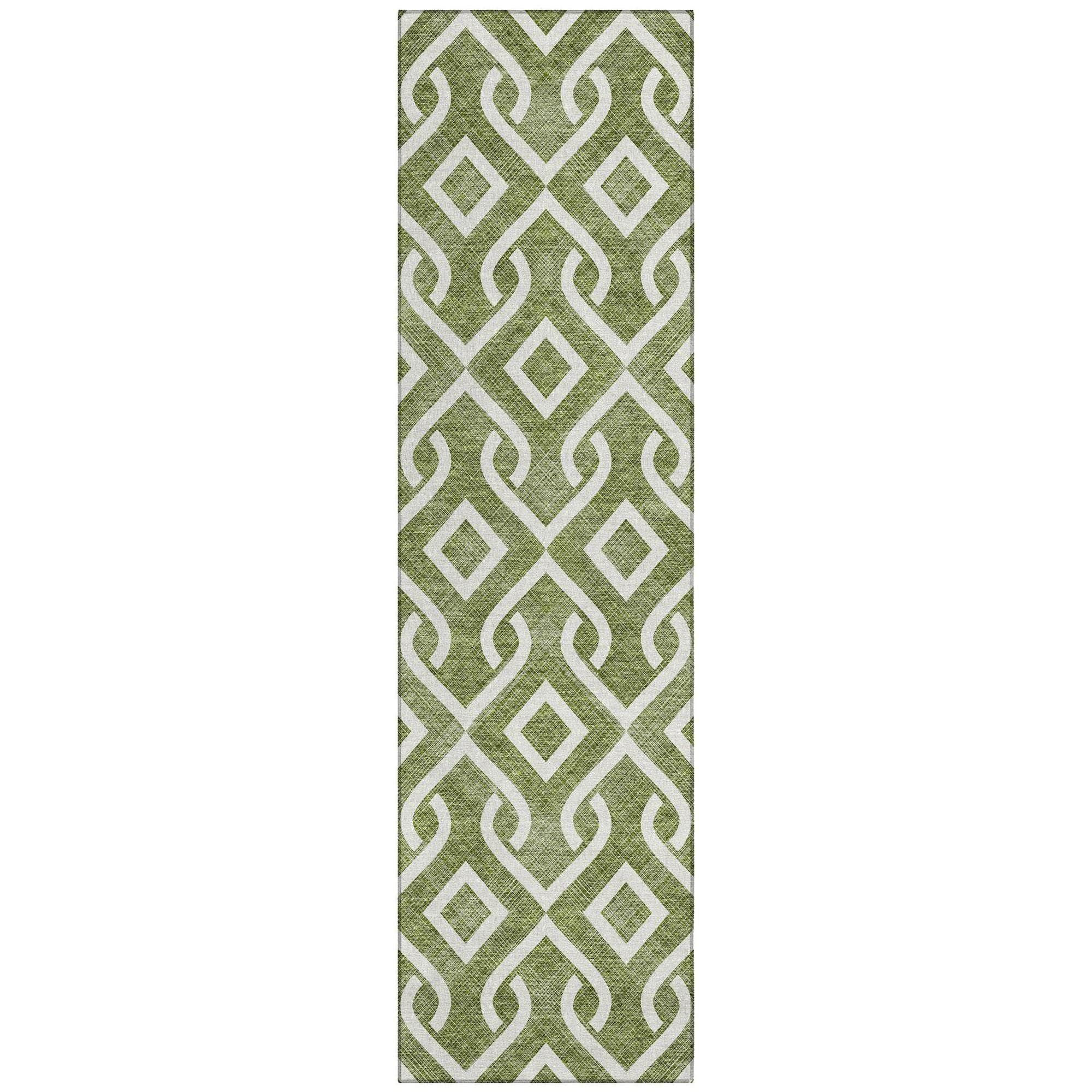 Machine Made ACN621 Olive Green Rugs 