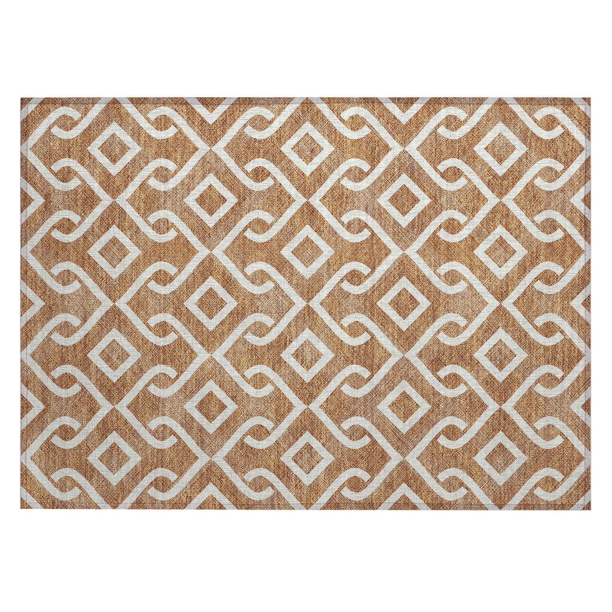 Machine Made ACN621 Paprika Orange Rugs 