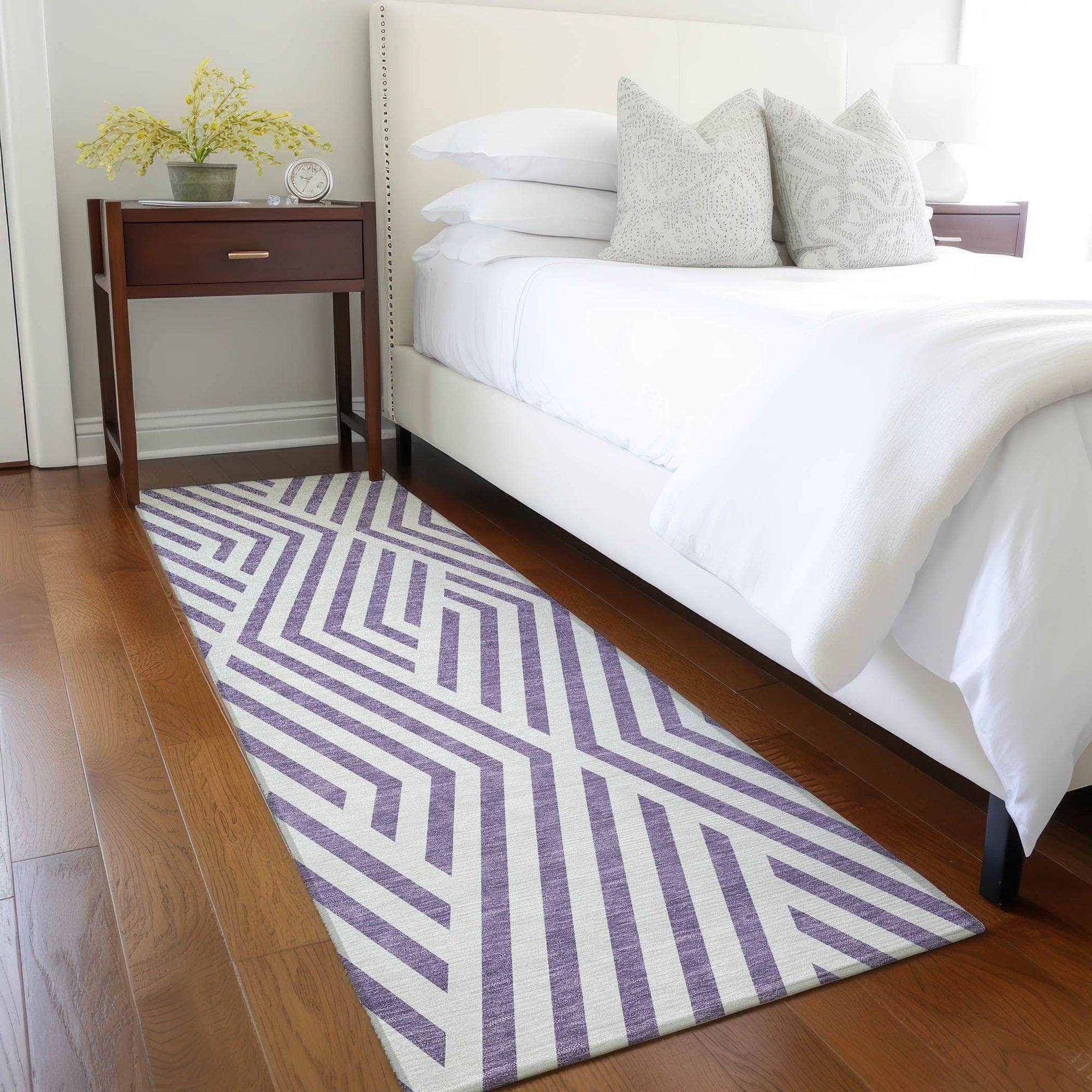 Machine Made ACN550 Purple  Rugs 