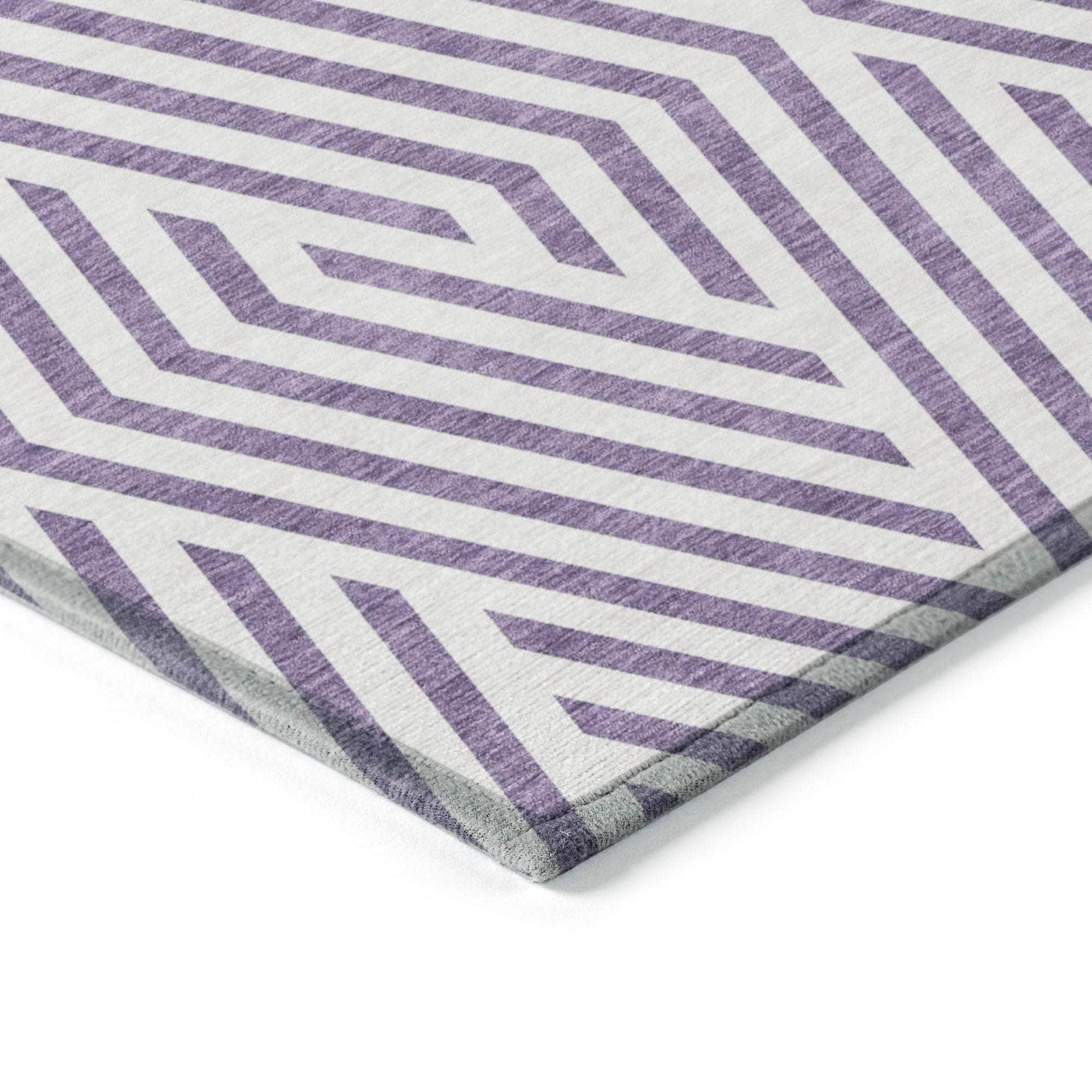Machine Made ACN550 Purple  Rugs 