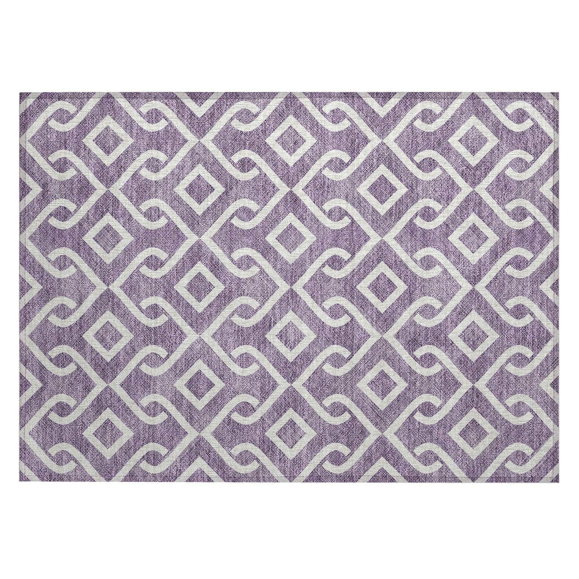 Machine Made ACN621 Purple  Rugs 