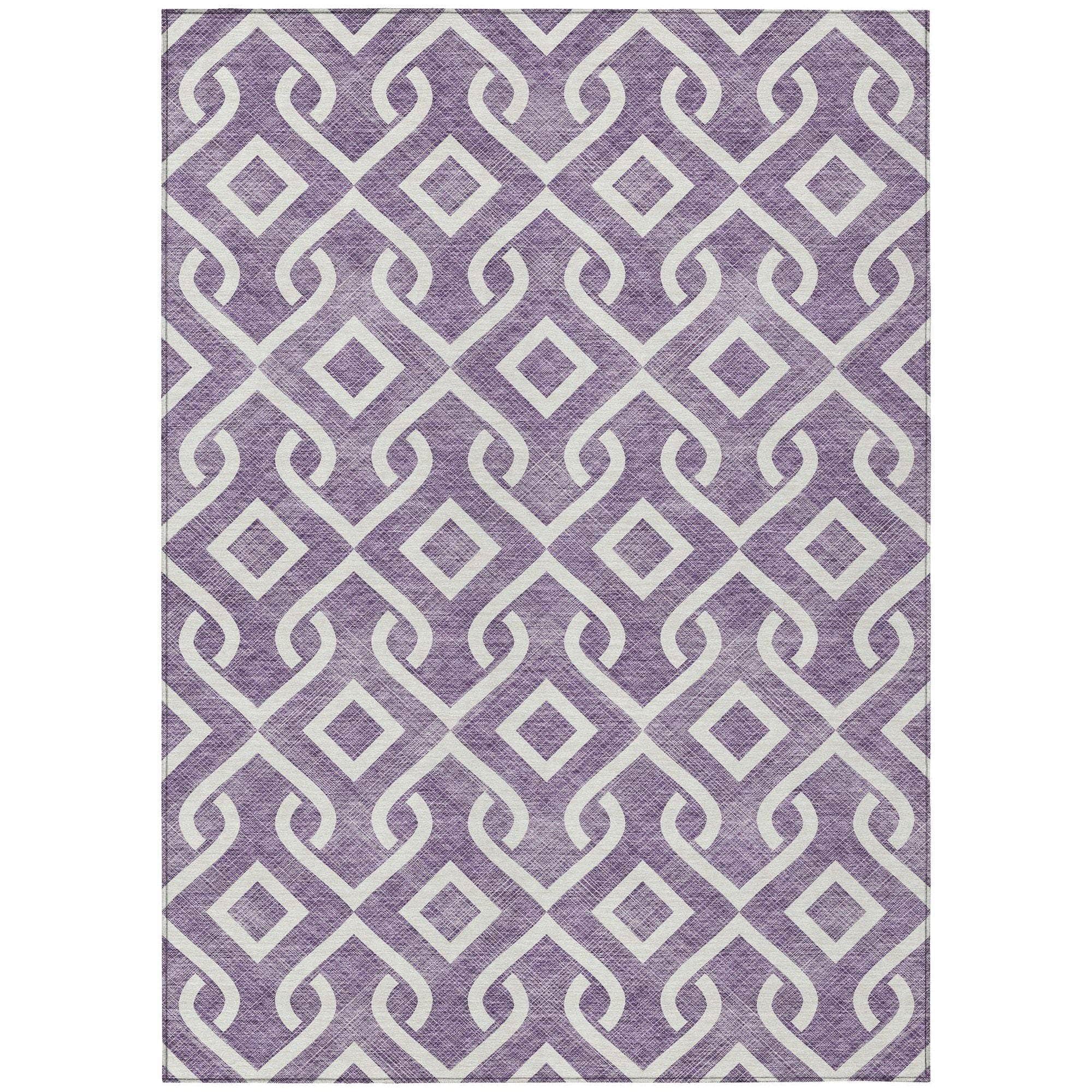 Machine Made ACN621 Purple  Rugs 