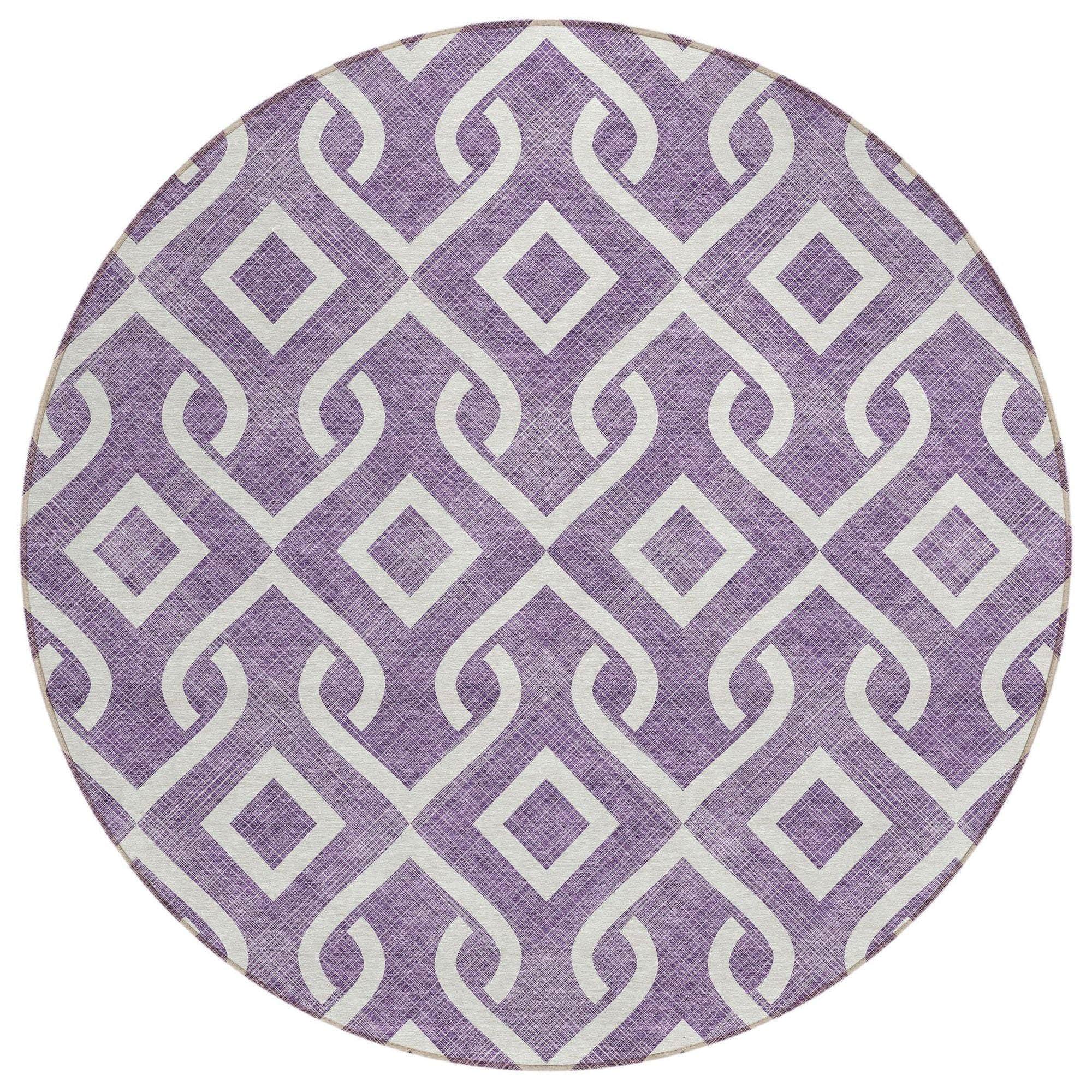 Machine Made ACN621 Purple  Rugs 