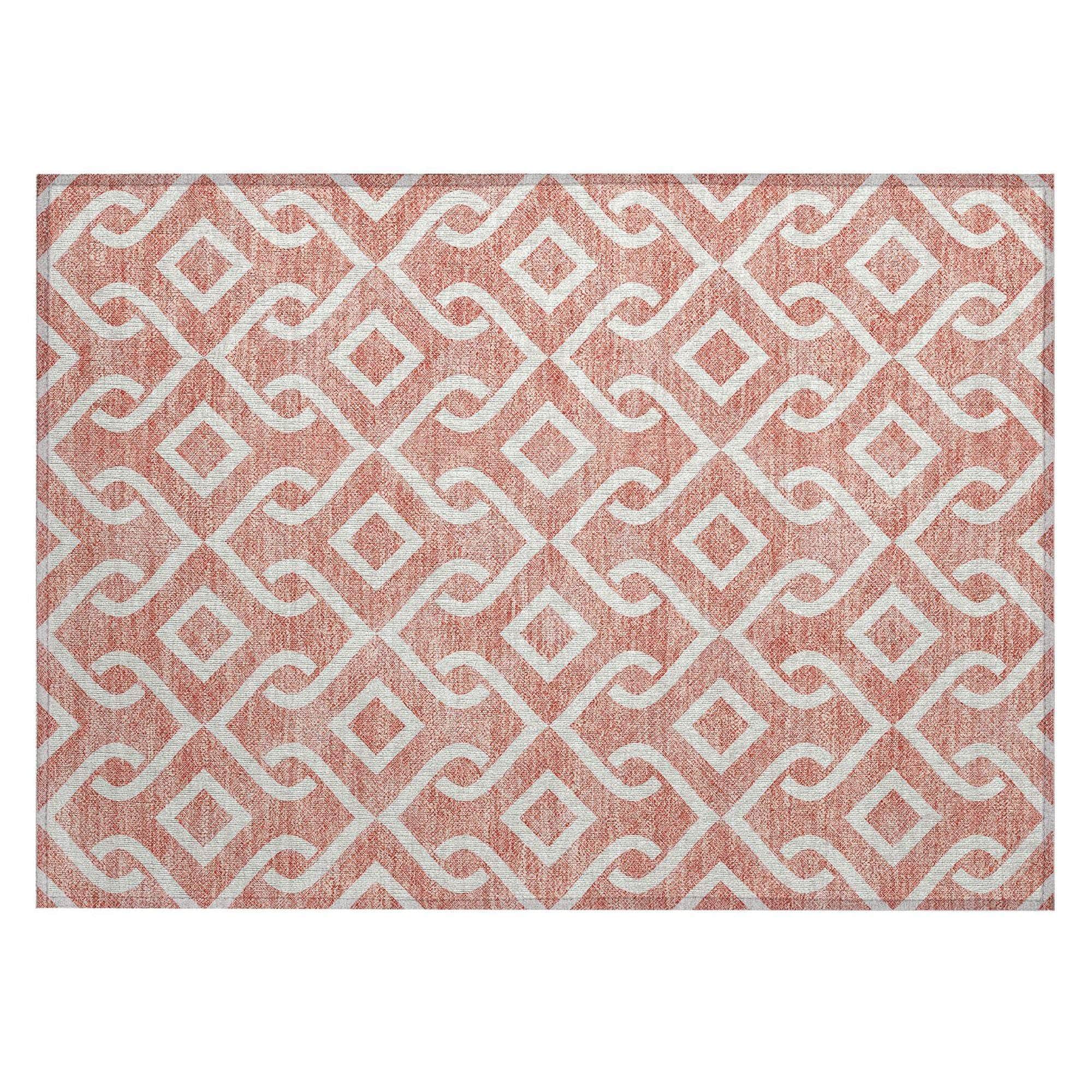 Machine Made ACN621 Salmon Orange Rugs 