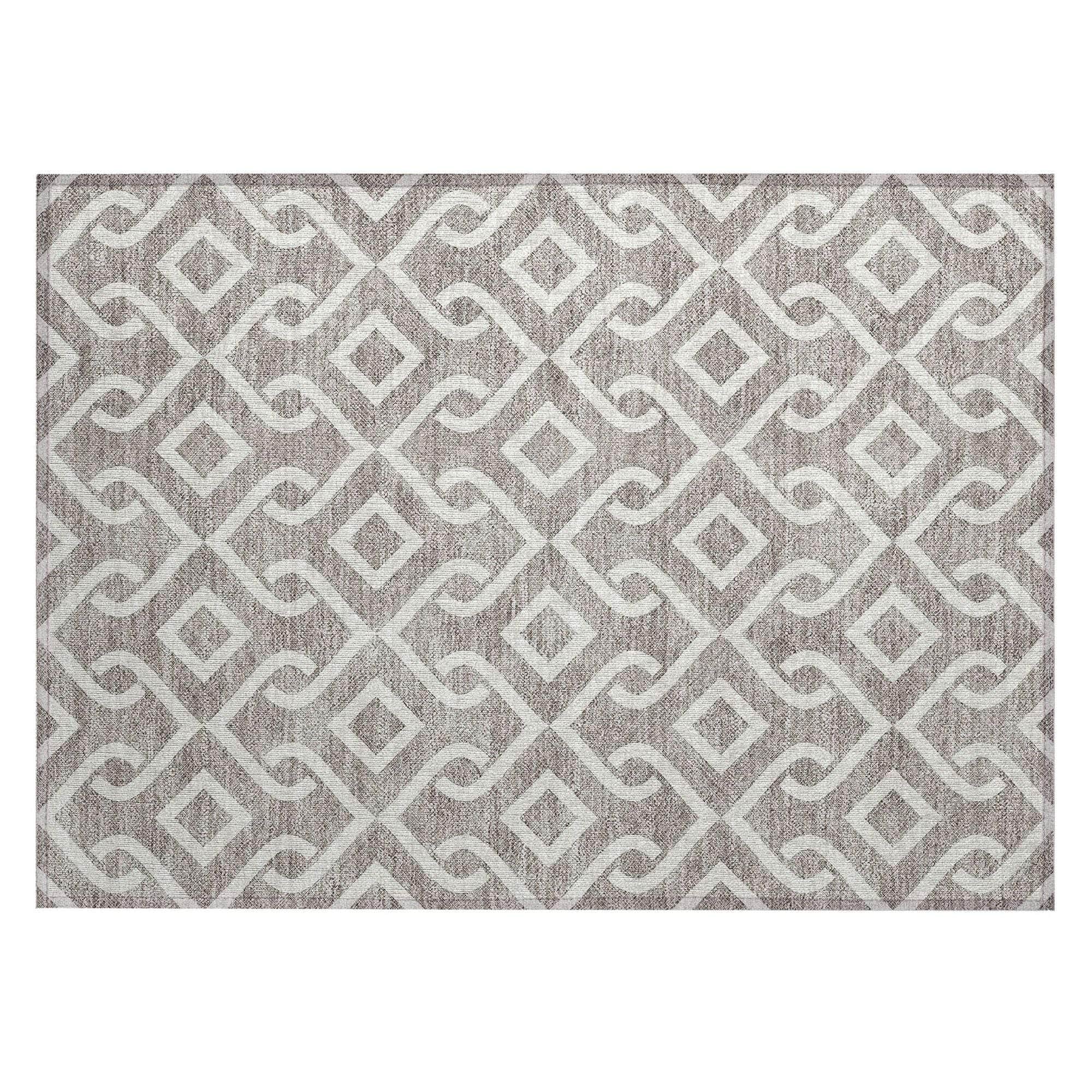 Machine Made ACN621 Taupe Brown Rugs 