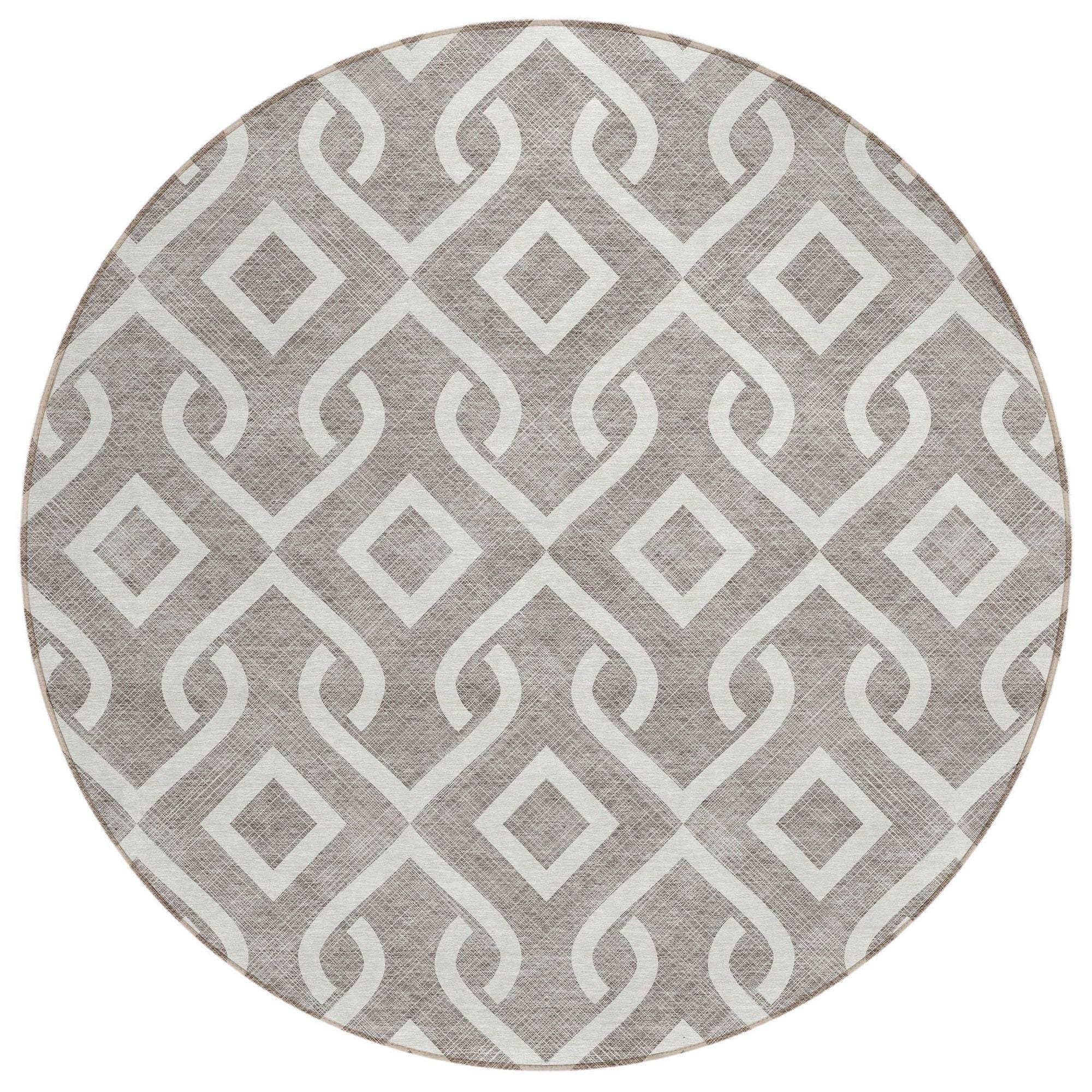 Machine Made ACN621 Taupe Brown Rugs 