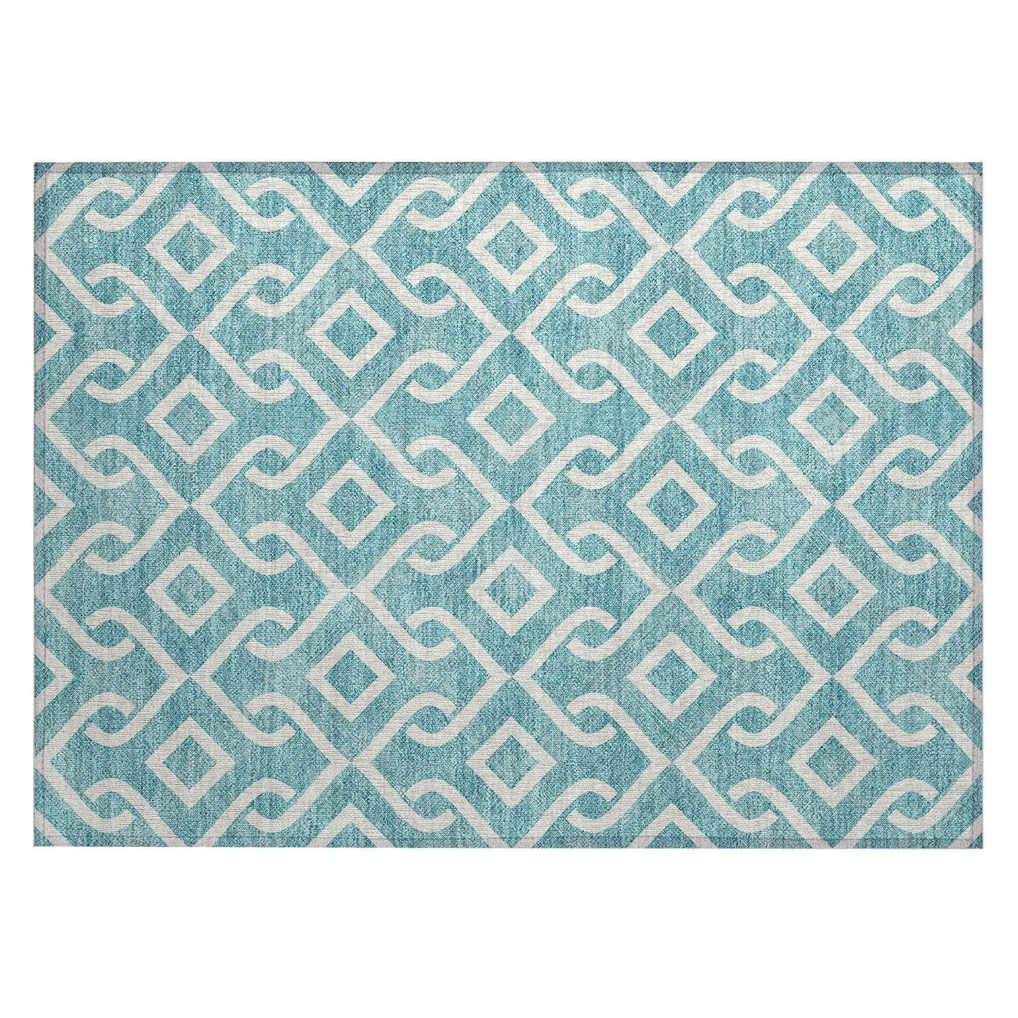 Machine Made ACN621 Teal  Rugs 