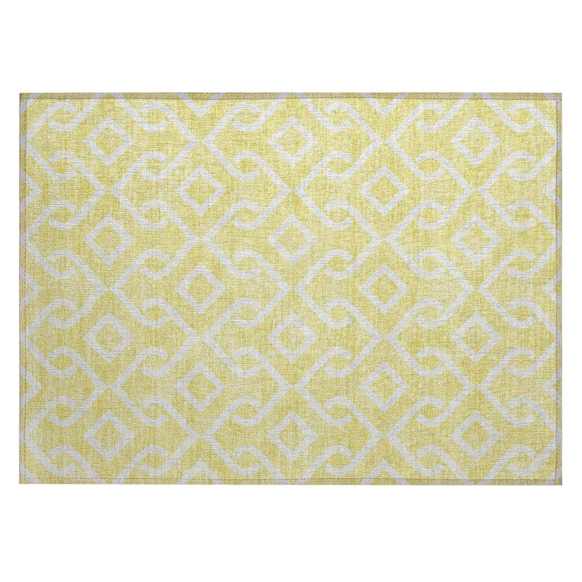Machine Made ACN621 Yellow Gold Rugs 