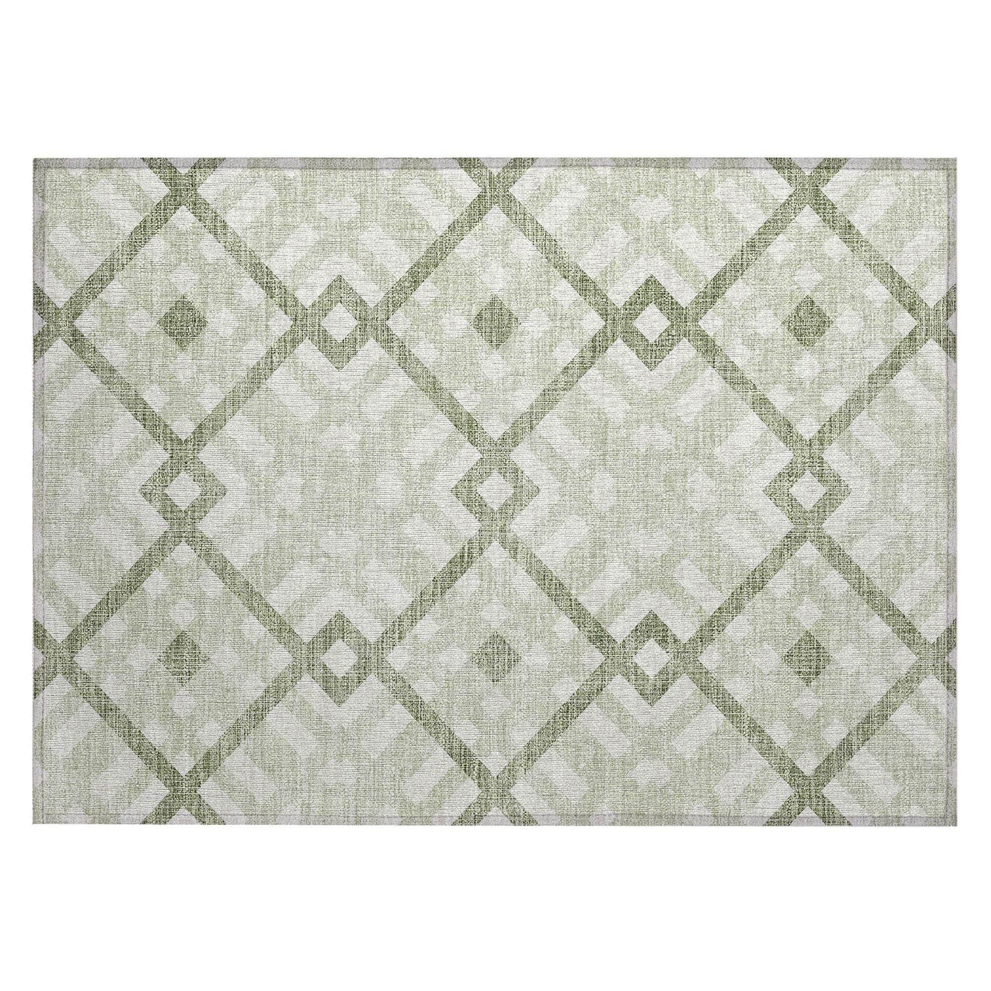 Machine Made ACN616 Aloe Green Rugs 