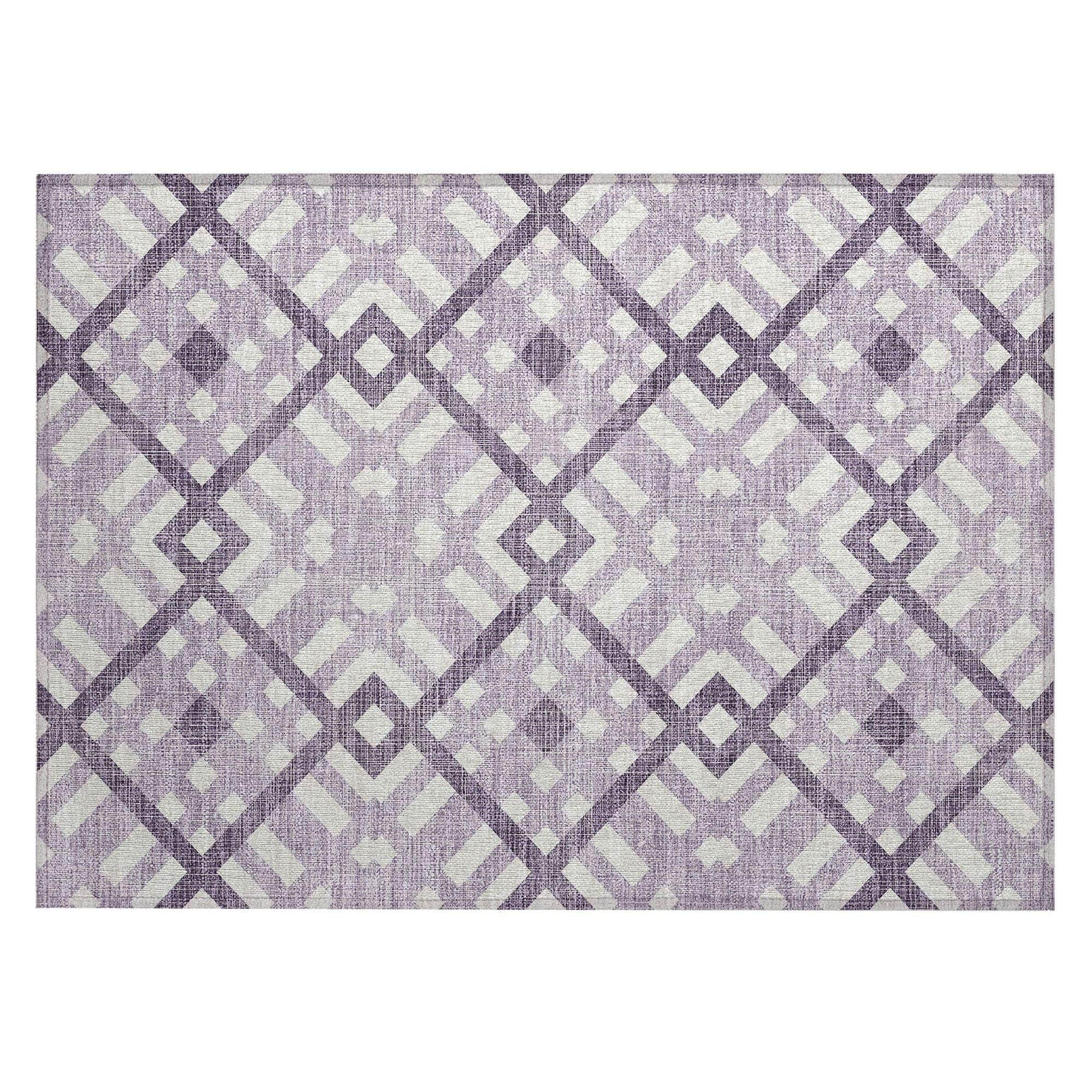 Machine Made ACN616 Purple  Rugs 