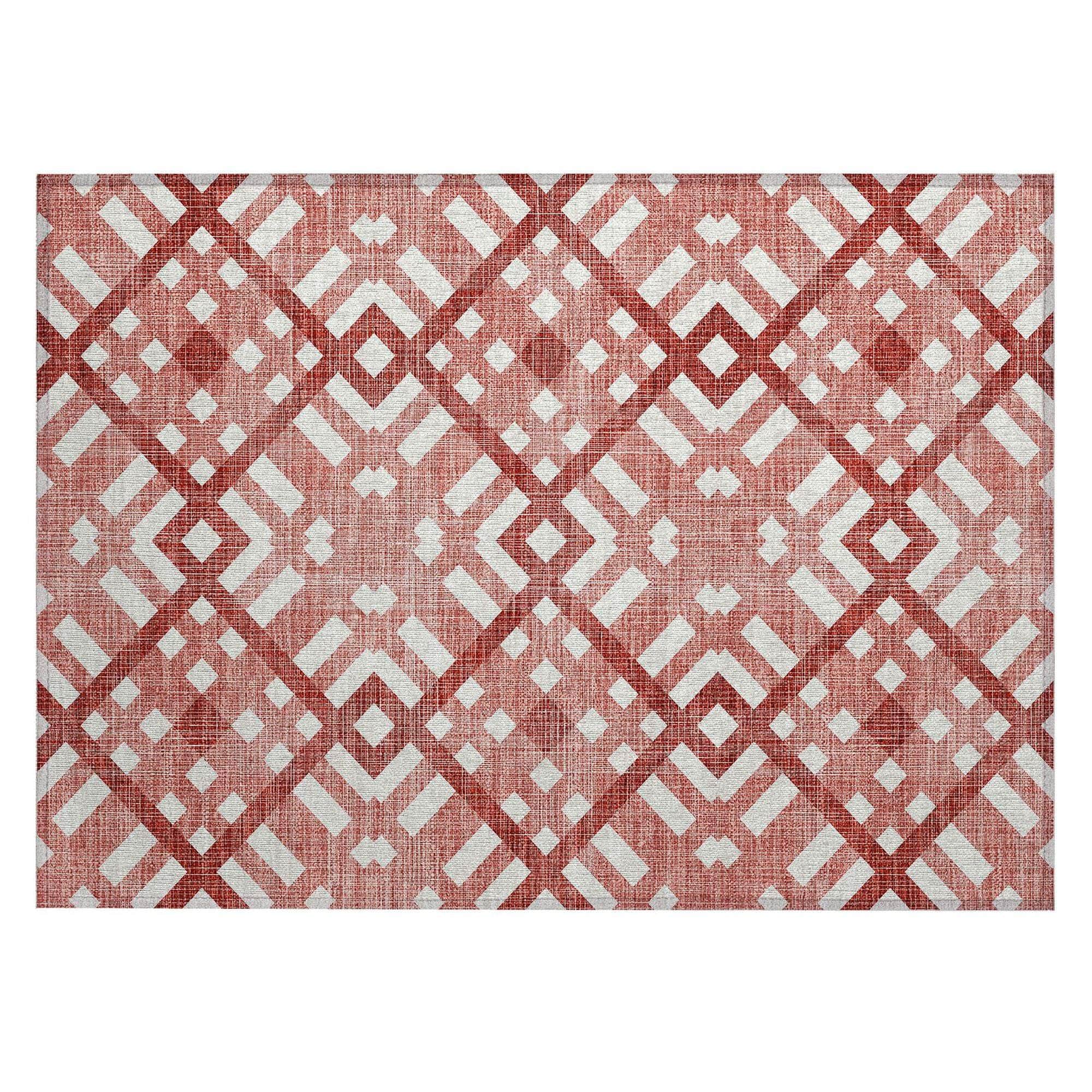 Machine Made ACN616 Red  Rugs 