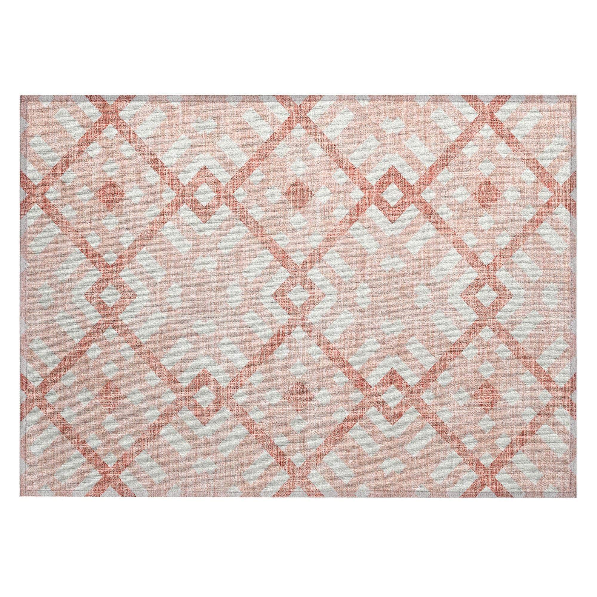 Machine Made ACN616 Salmon Orange Rugs 