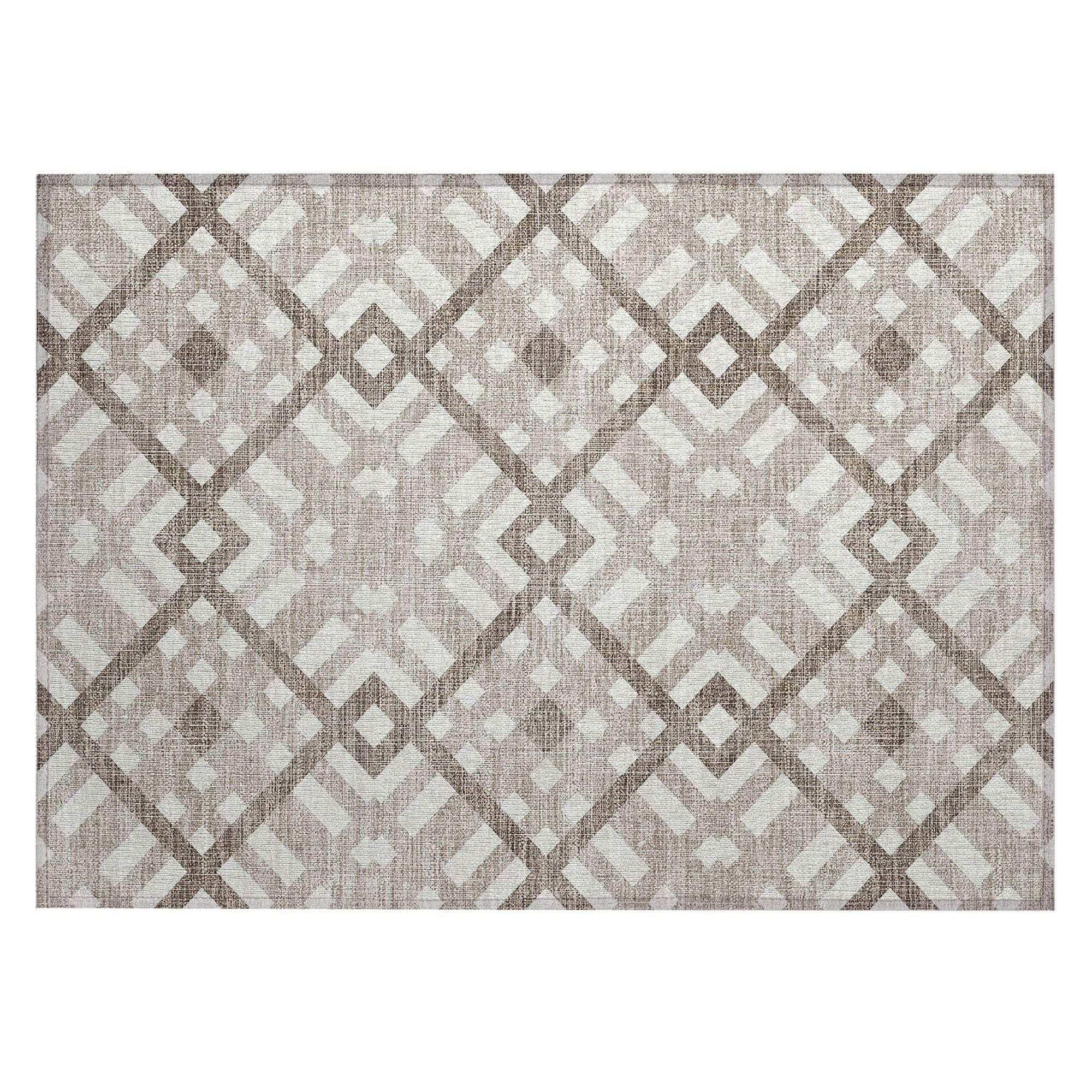 Machine Made ACN616 Taupe Brown Rugs 