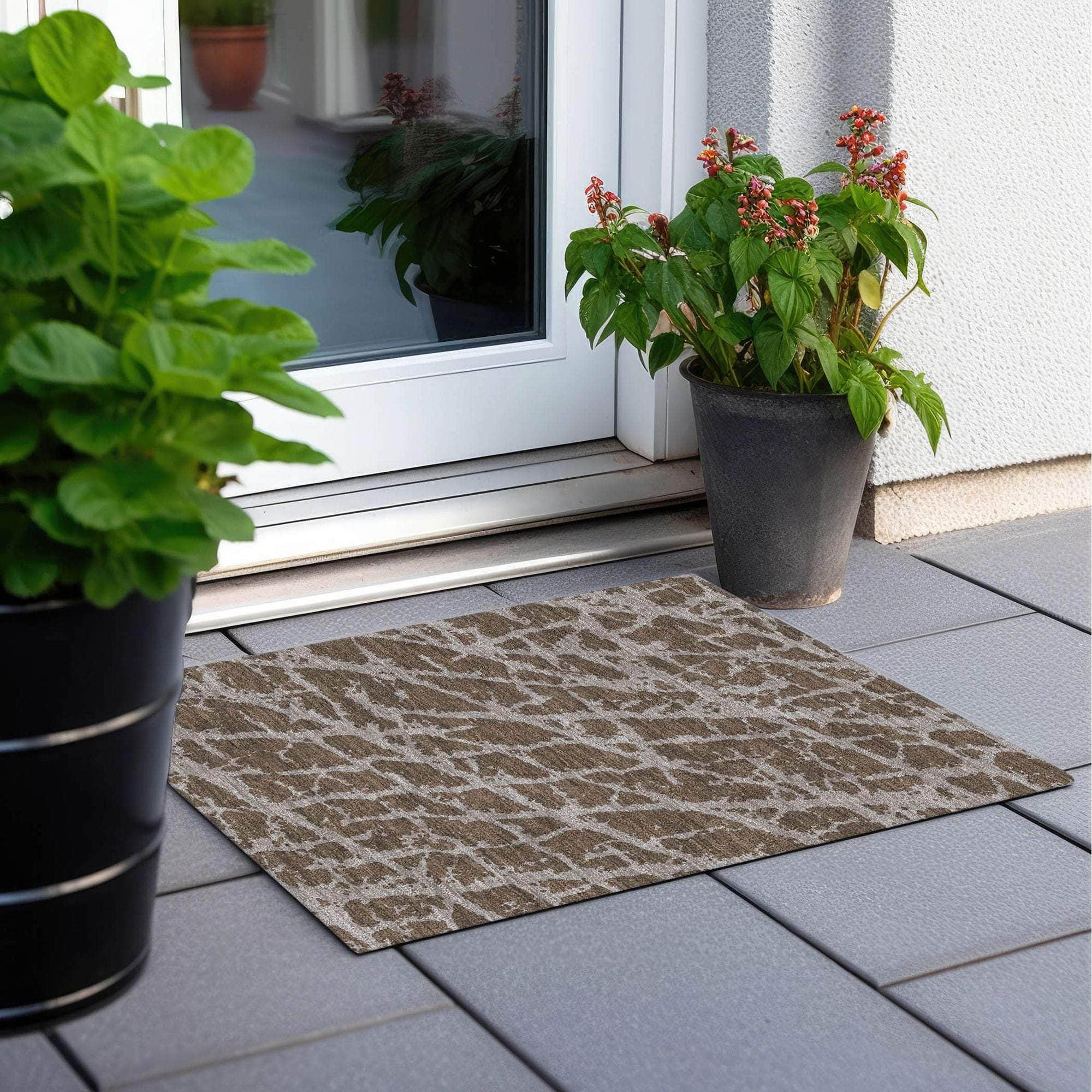 Machine Made ACN501 Brown  Rugs 