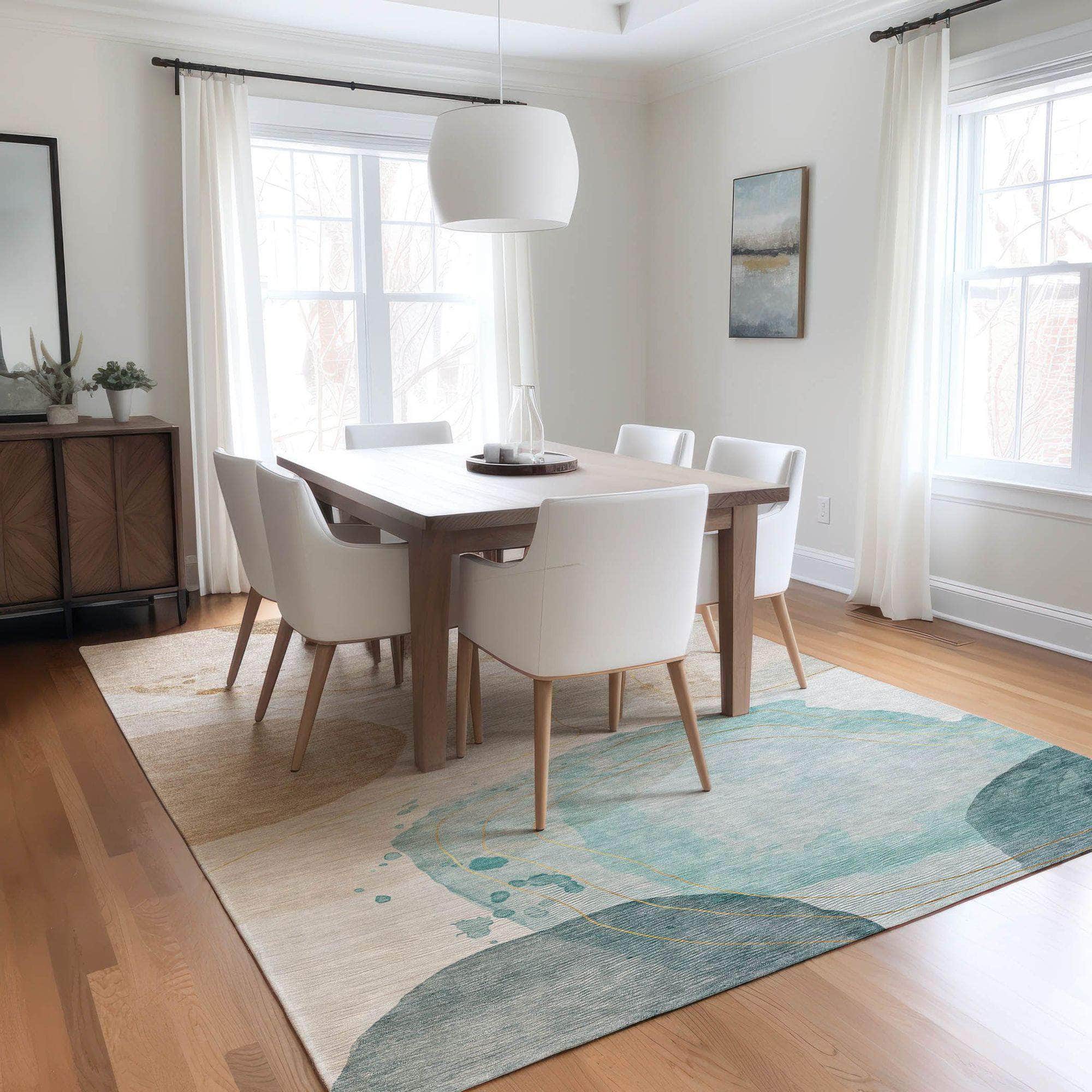 Machine Made ACN546 Beige Brown Rugs 