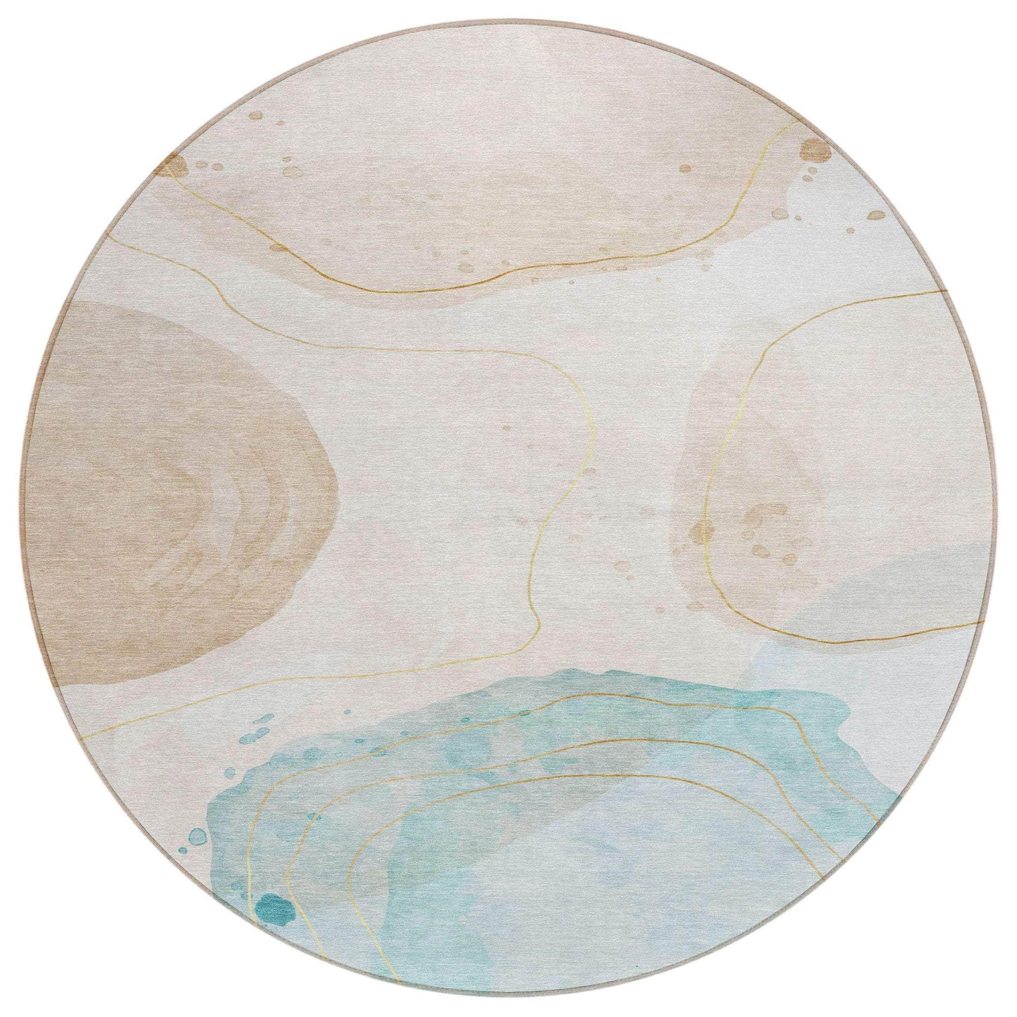 Machine Made ACN546 Beige Brown Rugs 