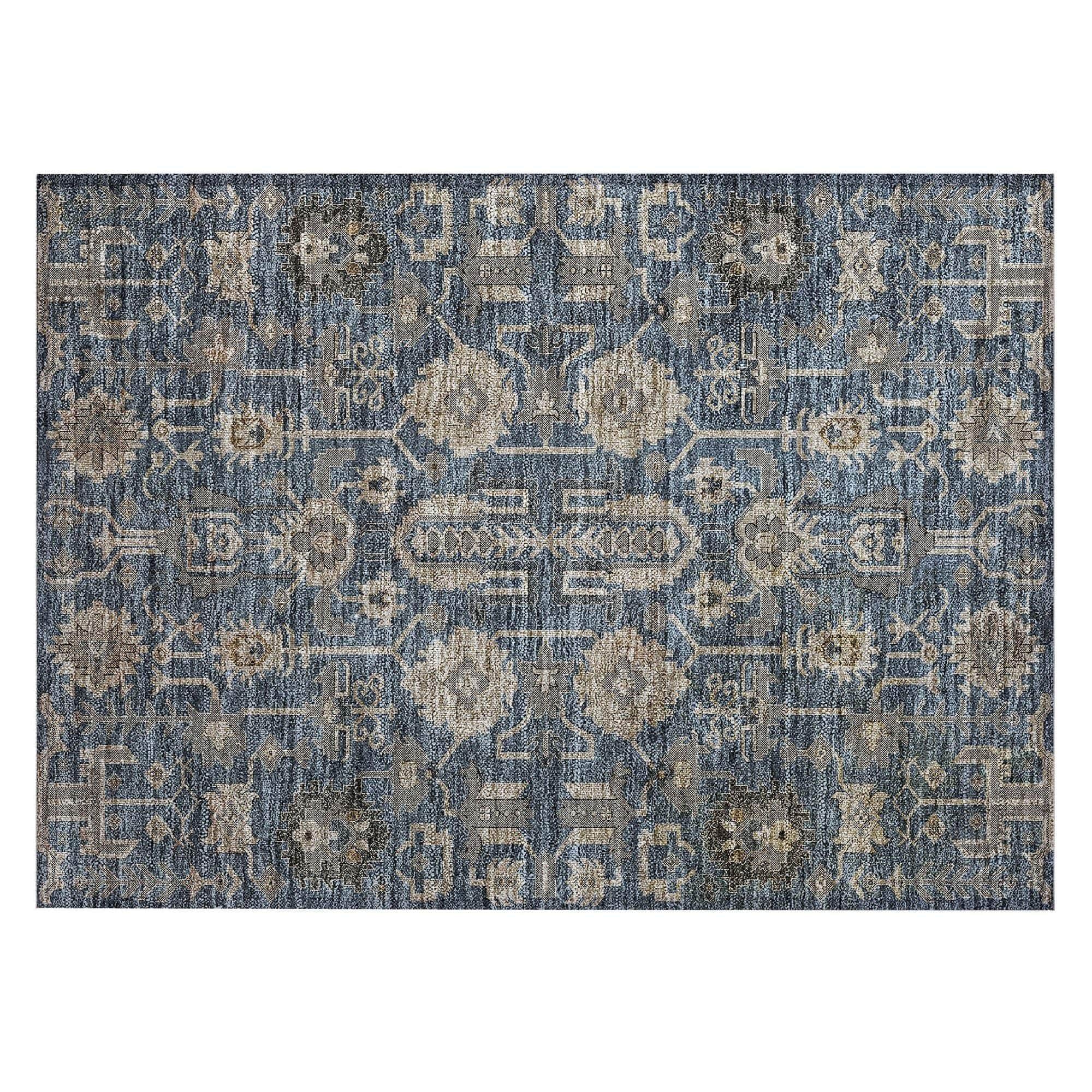 Machine Made ACN697 Navy Blue Rugs 