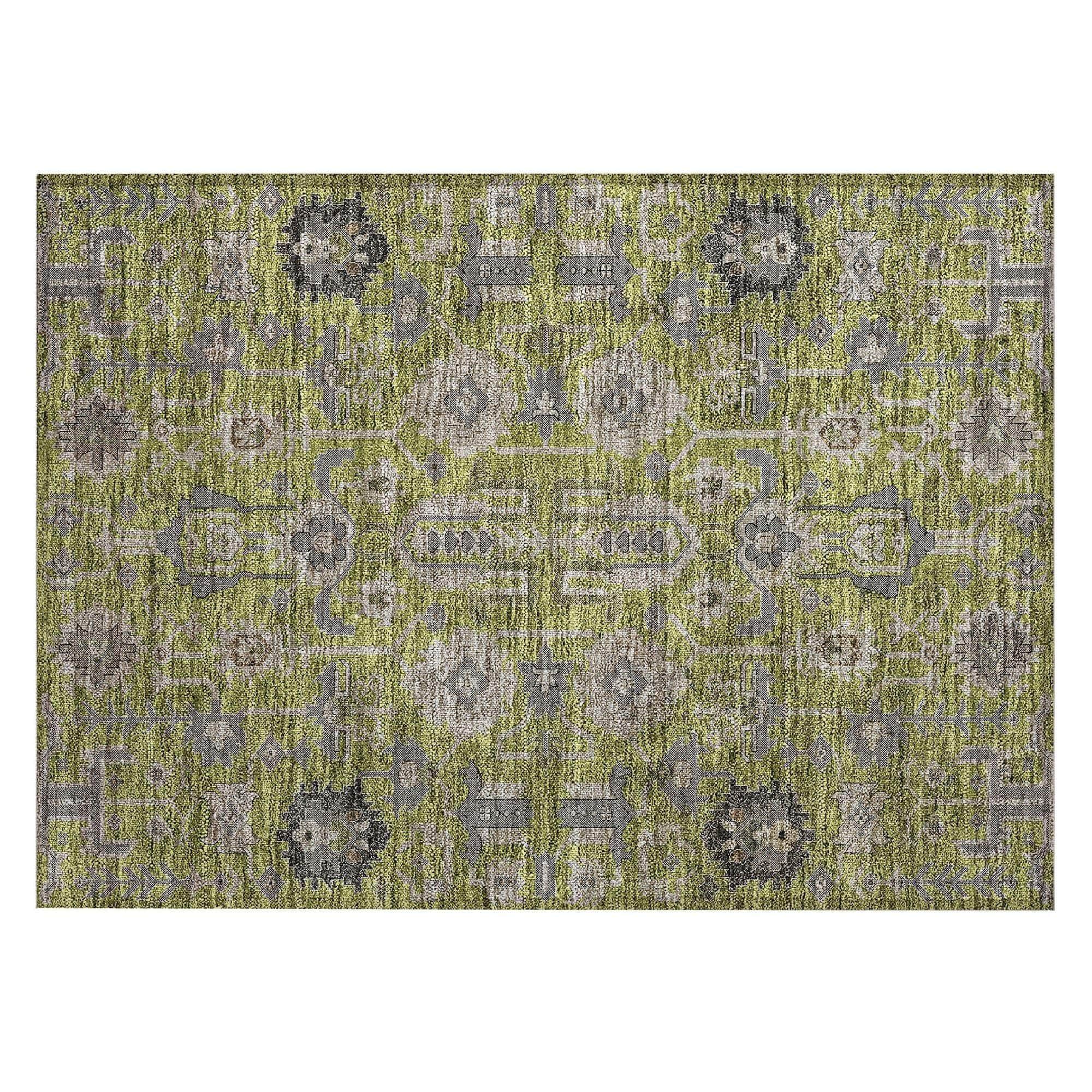 Machine Made ACN697 Olive Green Rugs 