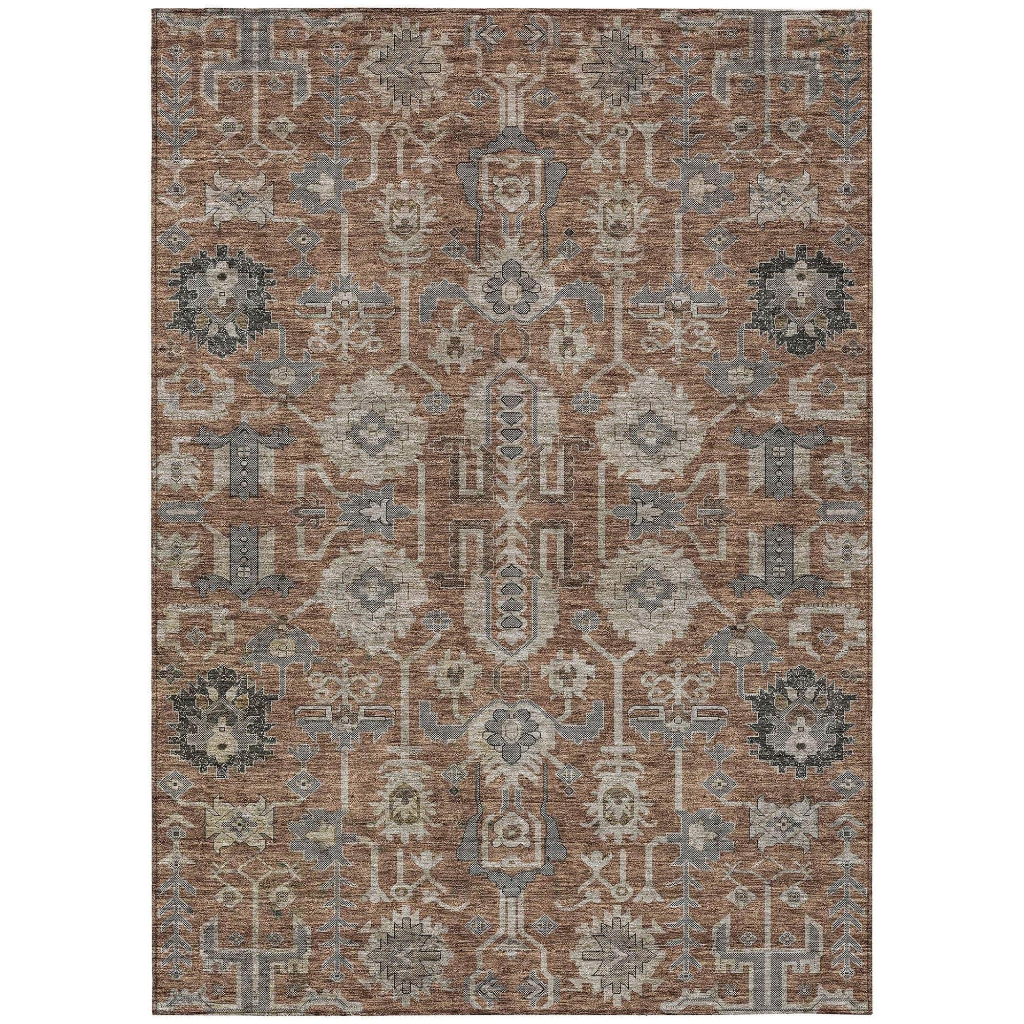 Machine Made ACN697 Paprika Orange Rugs 