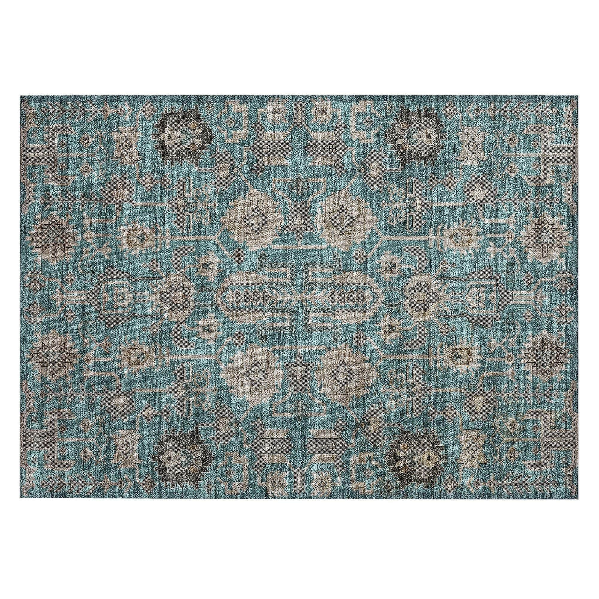 Machine Made ACN697 Teal  Rugs 