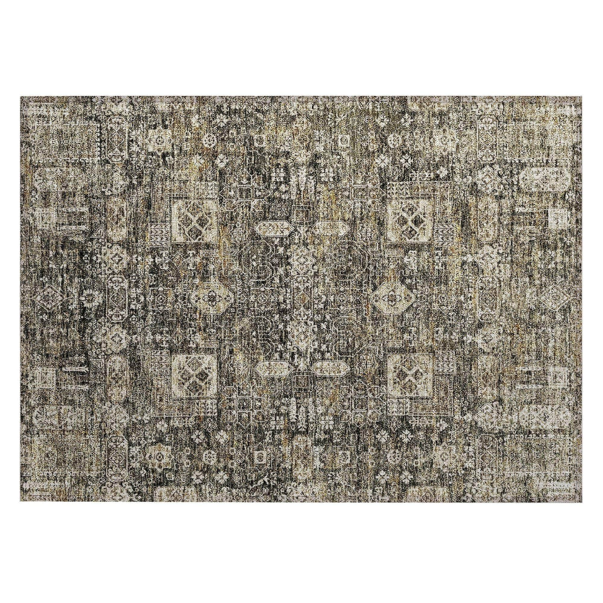 Machine Made ACN637 Coffee Brown Rugs 