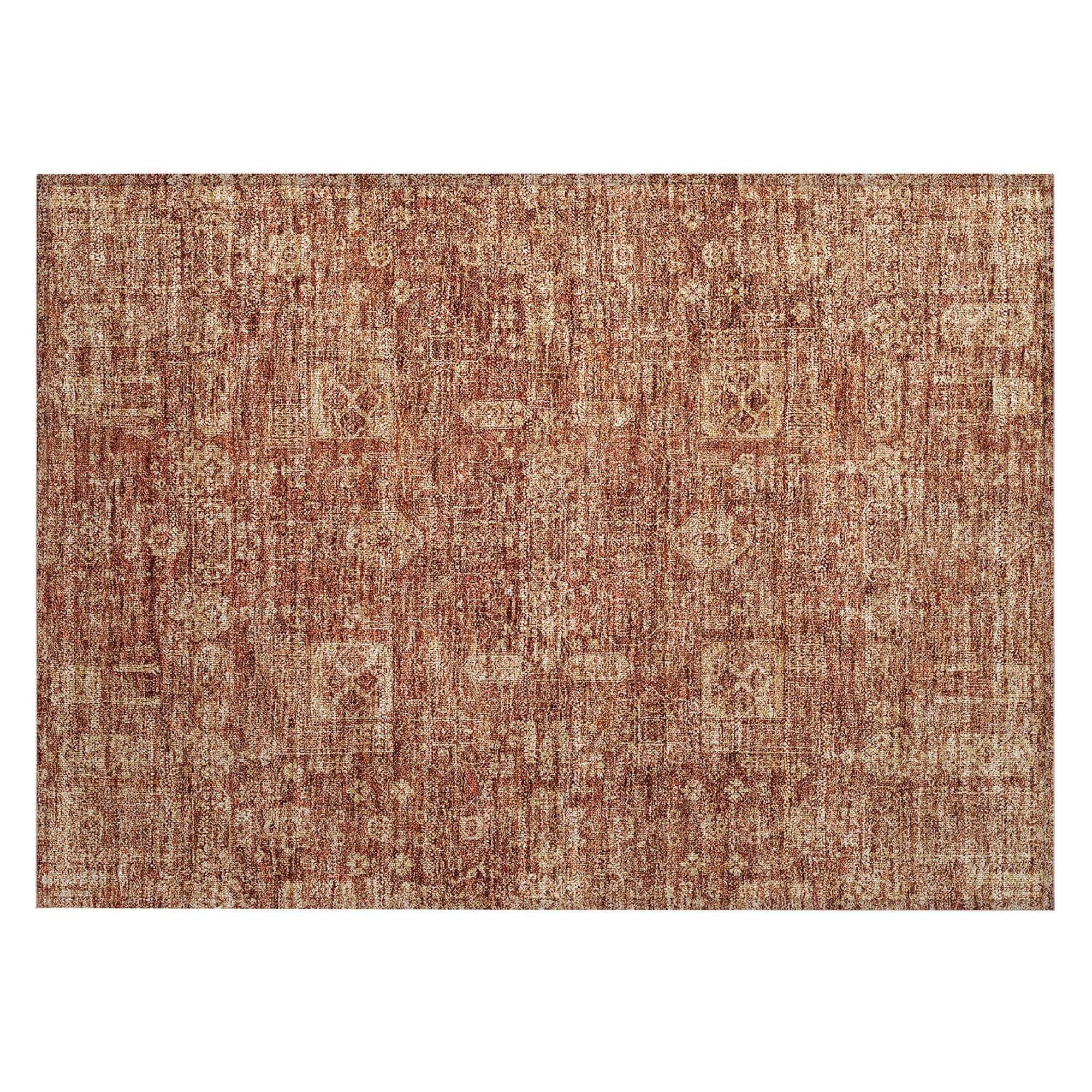 Machine Made ACN637 Paprika Orange Rugs 