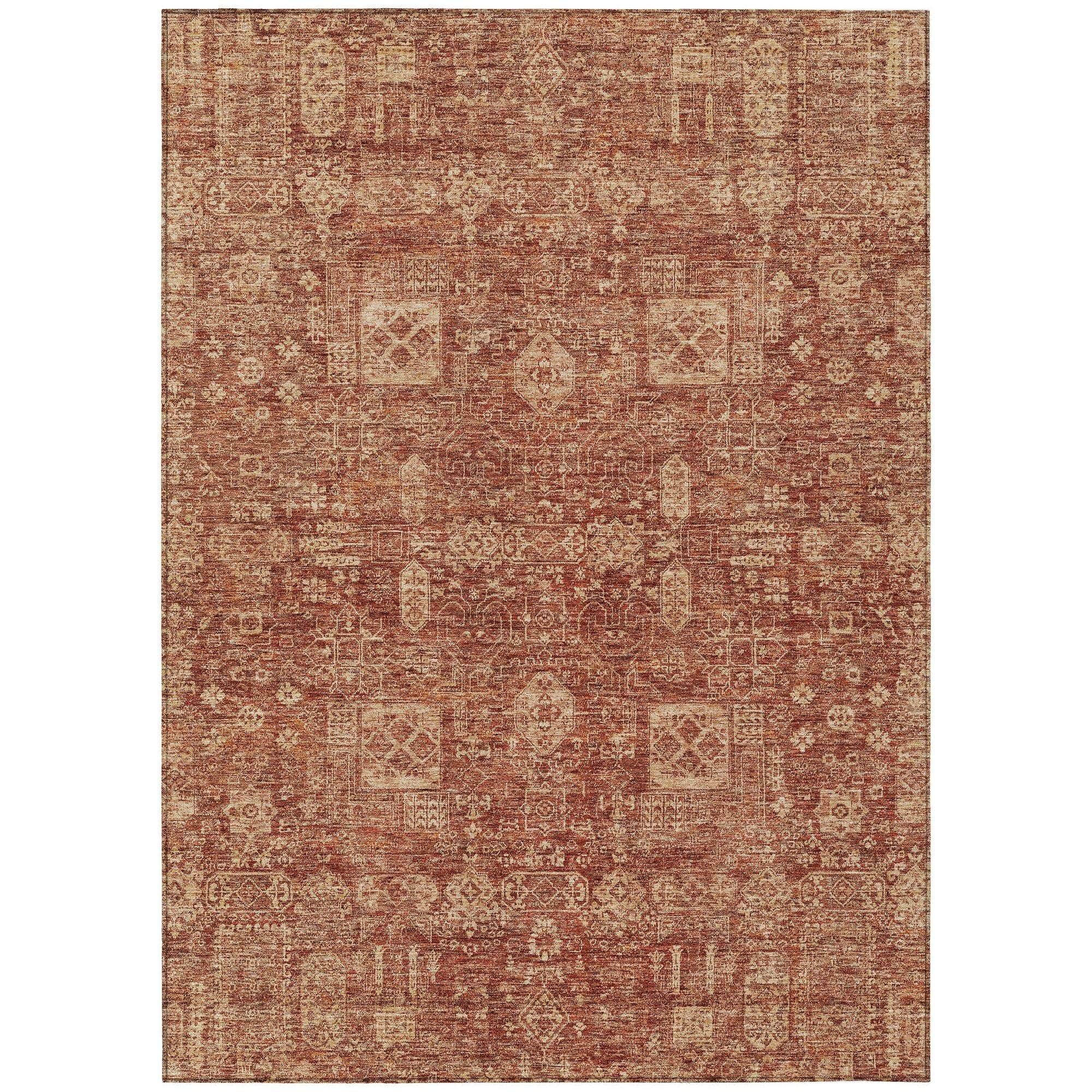 Machine Made ACN637 Paprika Orange Rugs 