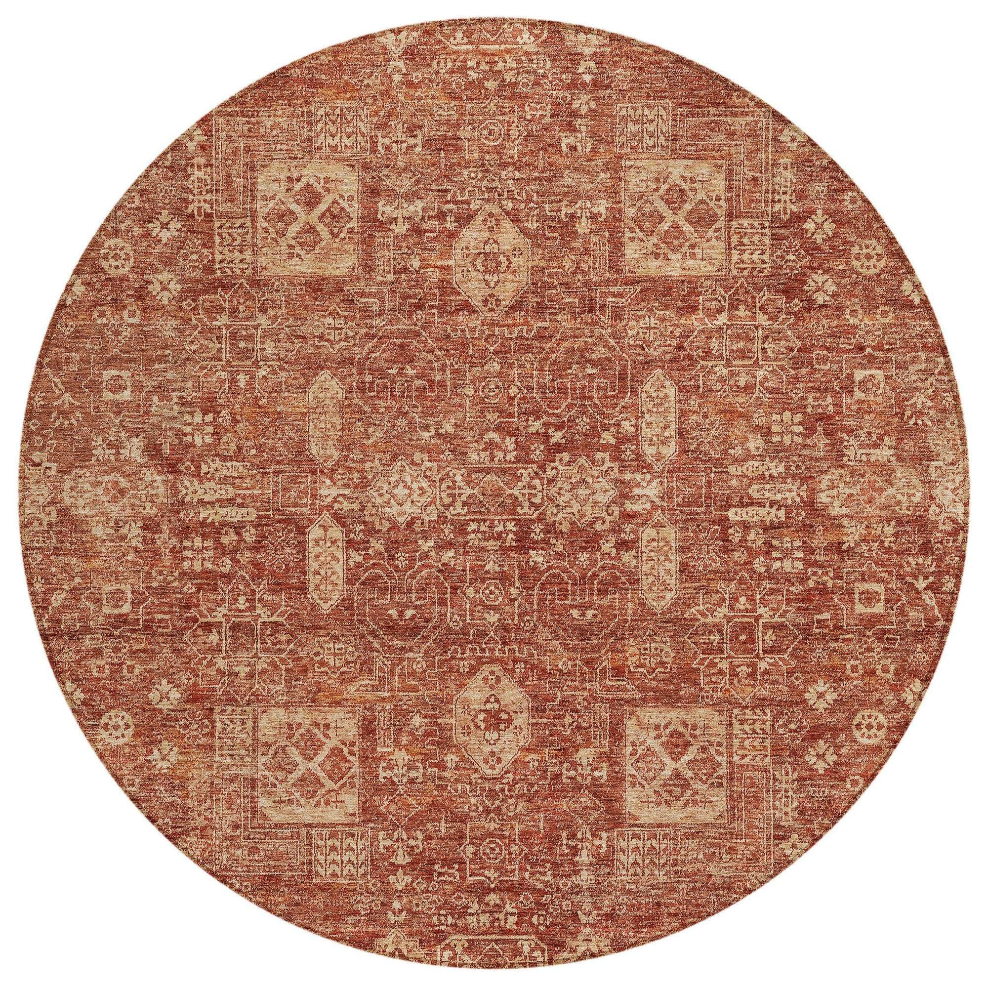 Machine Made ACN637 Paprika Orange Rugs 