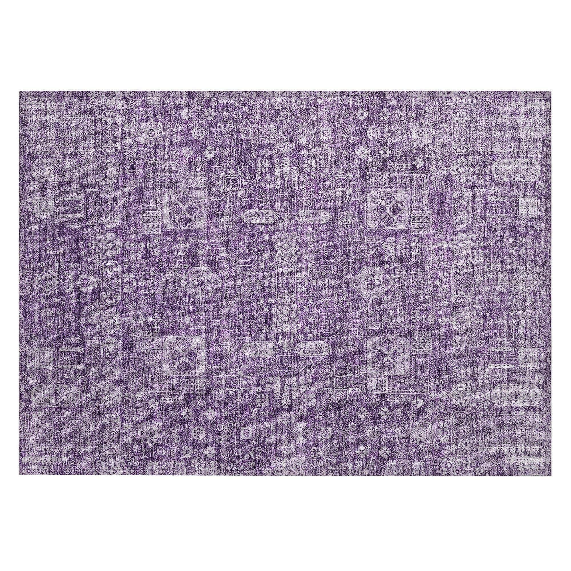 Machine Made ACN637 Purple  Rugs 