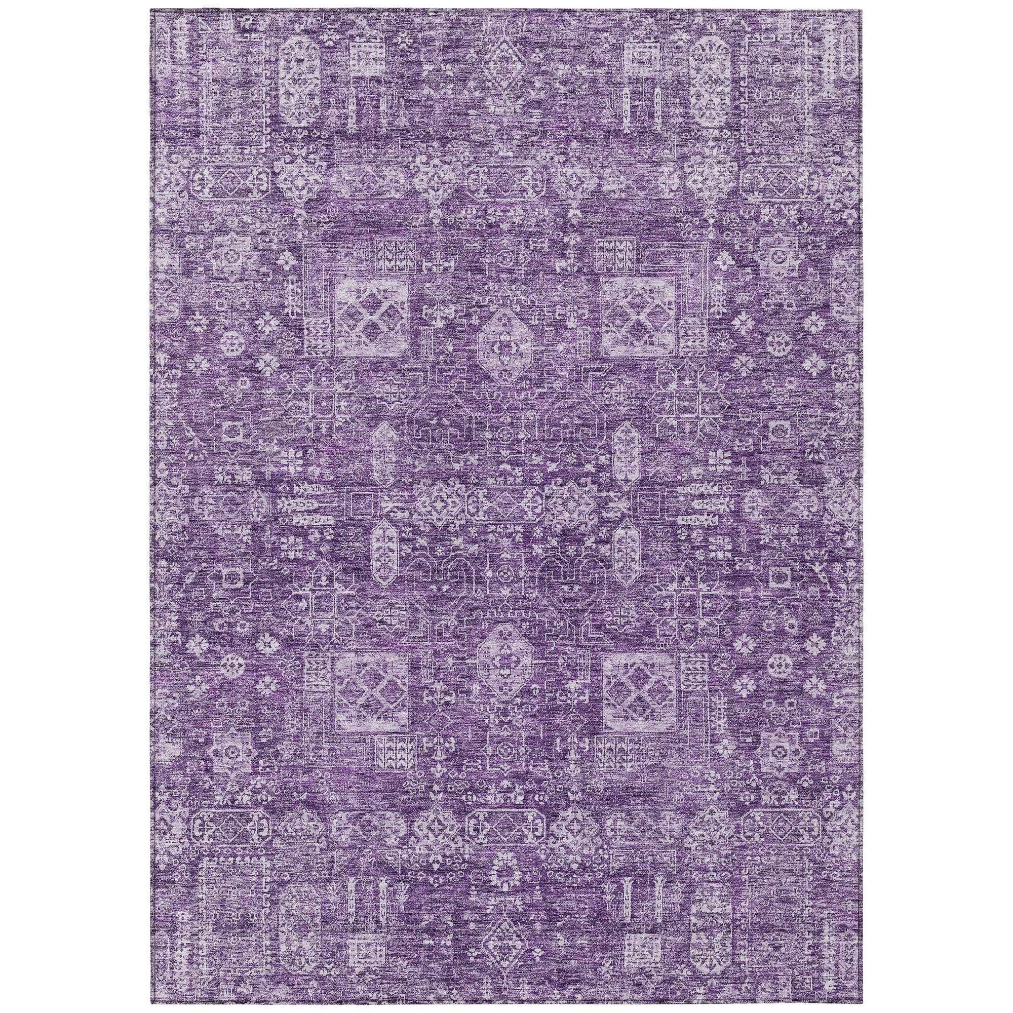 Machine Made ACN637 Purple  Rugs 