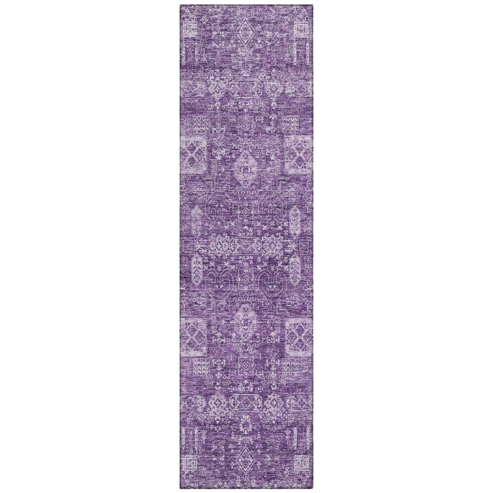 Machine Made ACN637 Purple  Rugs 