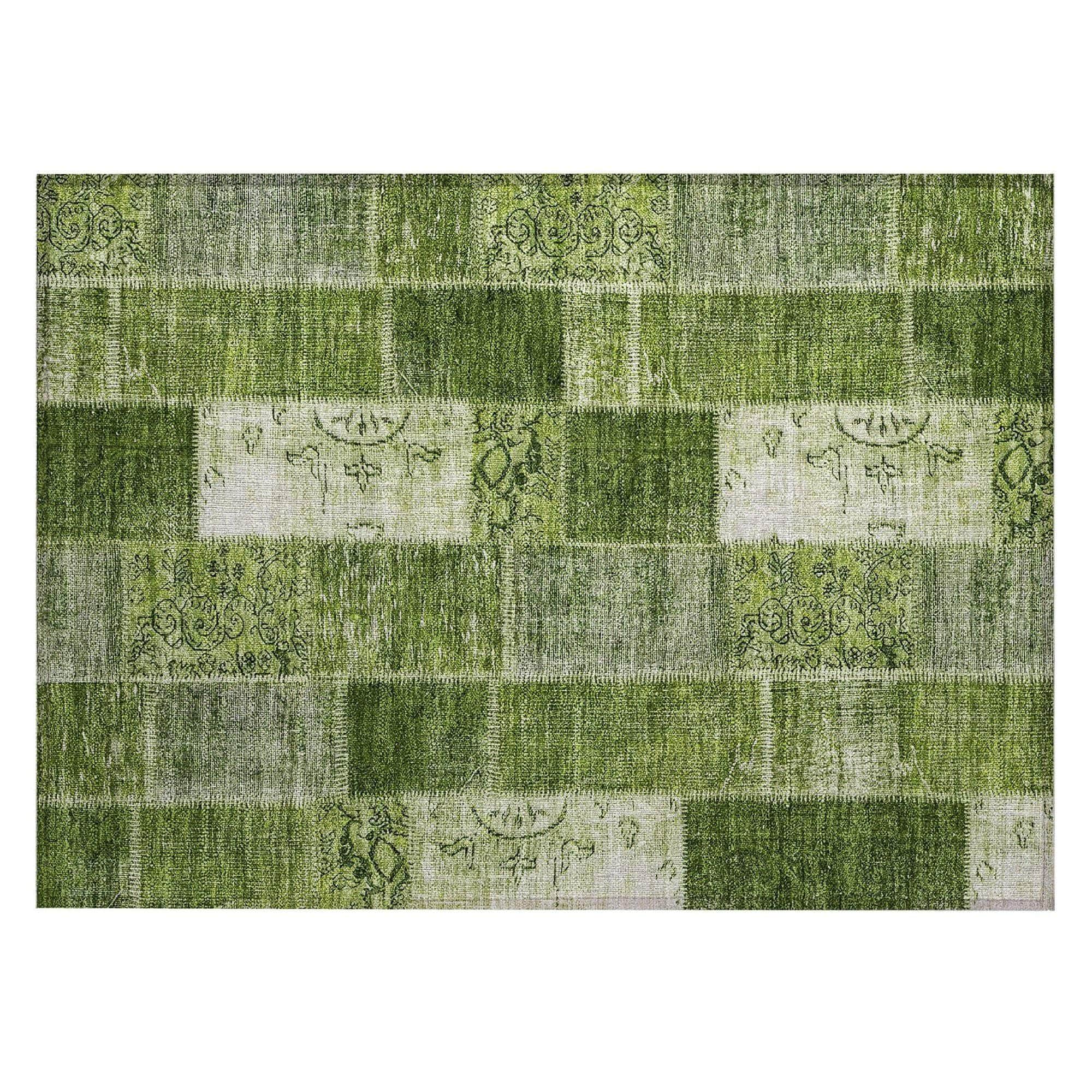 Machine Made ACN631 Olive Green Rugs 