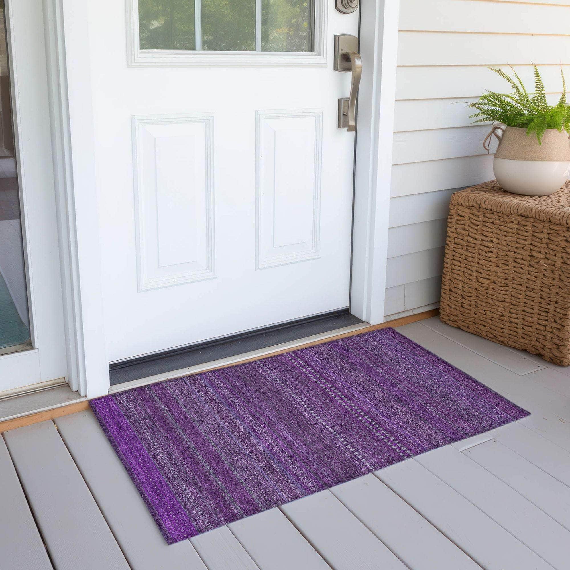 Machine Made ACN527 Eggplant Purple Rugs 