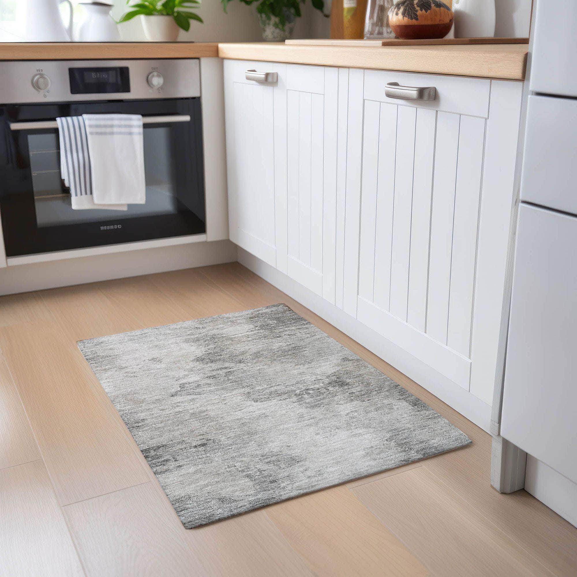 Machine Made ACN592 Silver Gray Rugs 