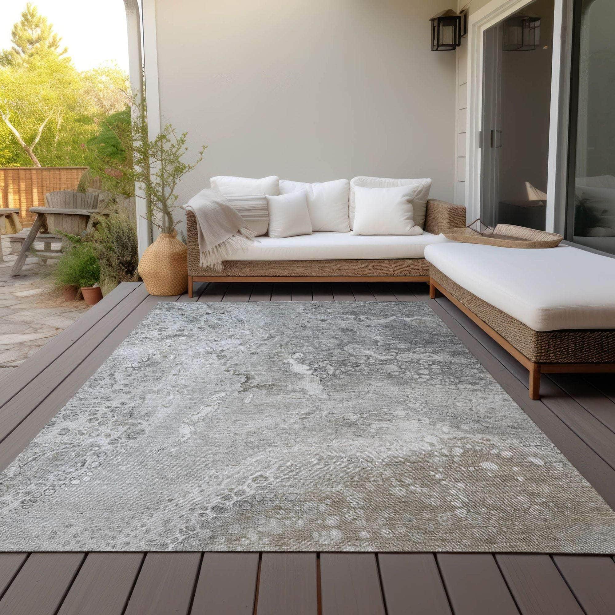 Machine Made ACN588 Silver Gray Rugs 