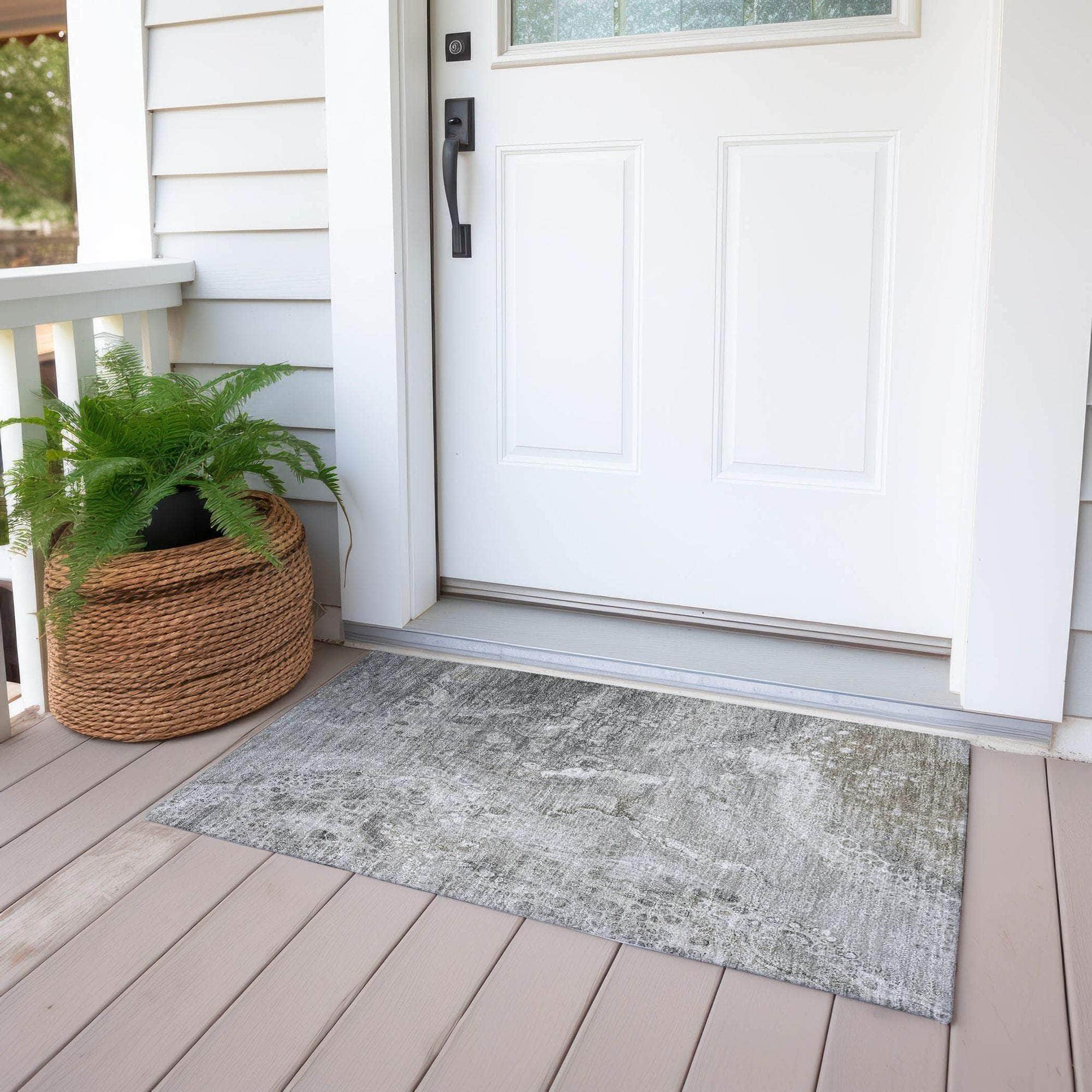 Machine Made ACN588 Silver Gray Rugs 