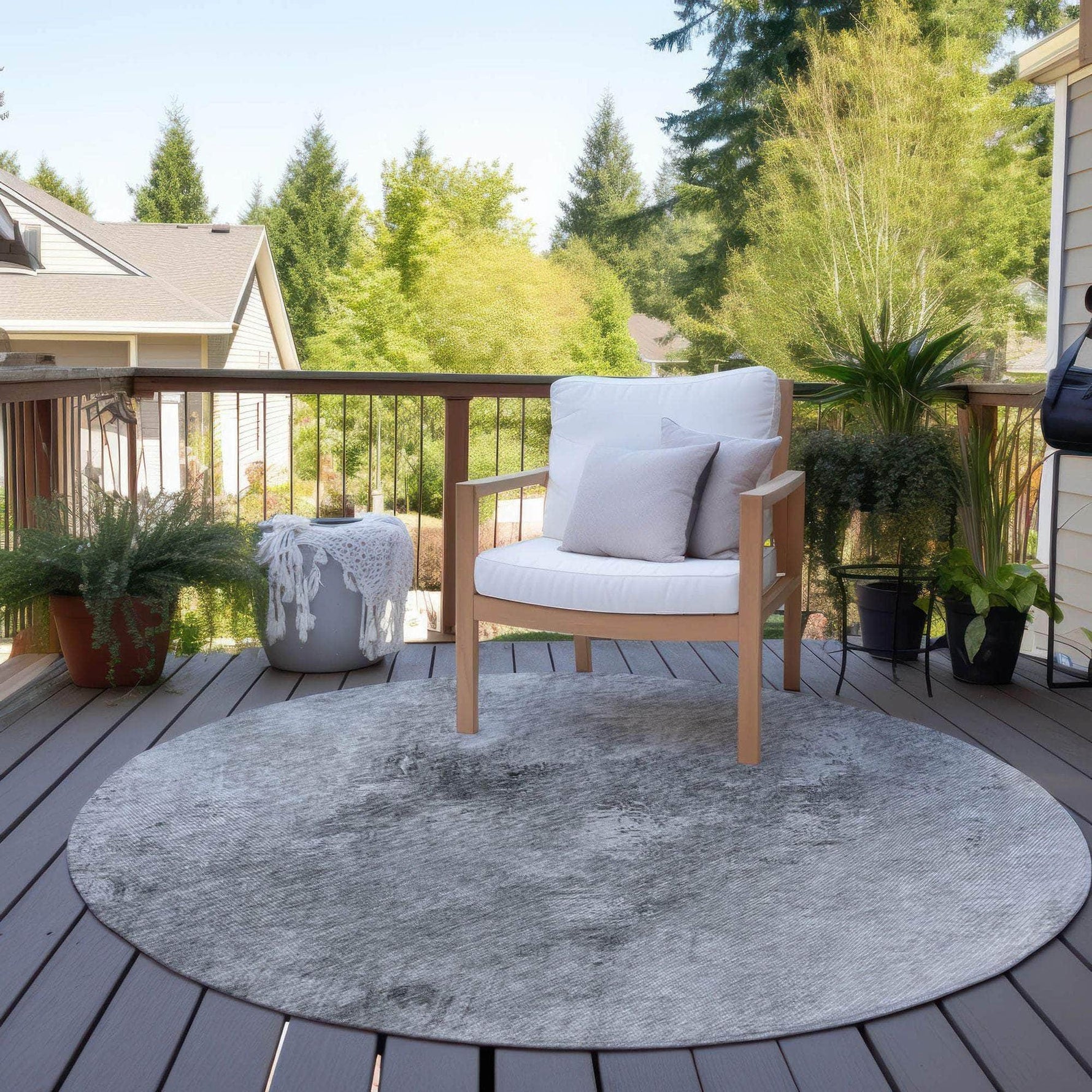 Machine Made ACN590 Silver Gray Rugs 