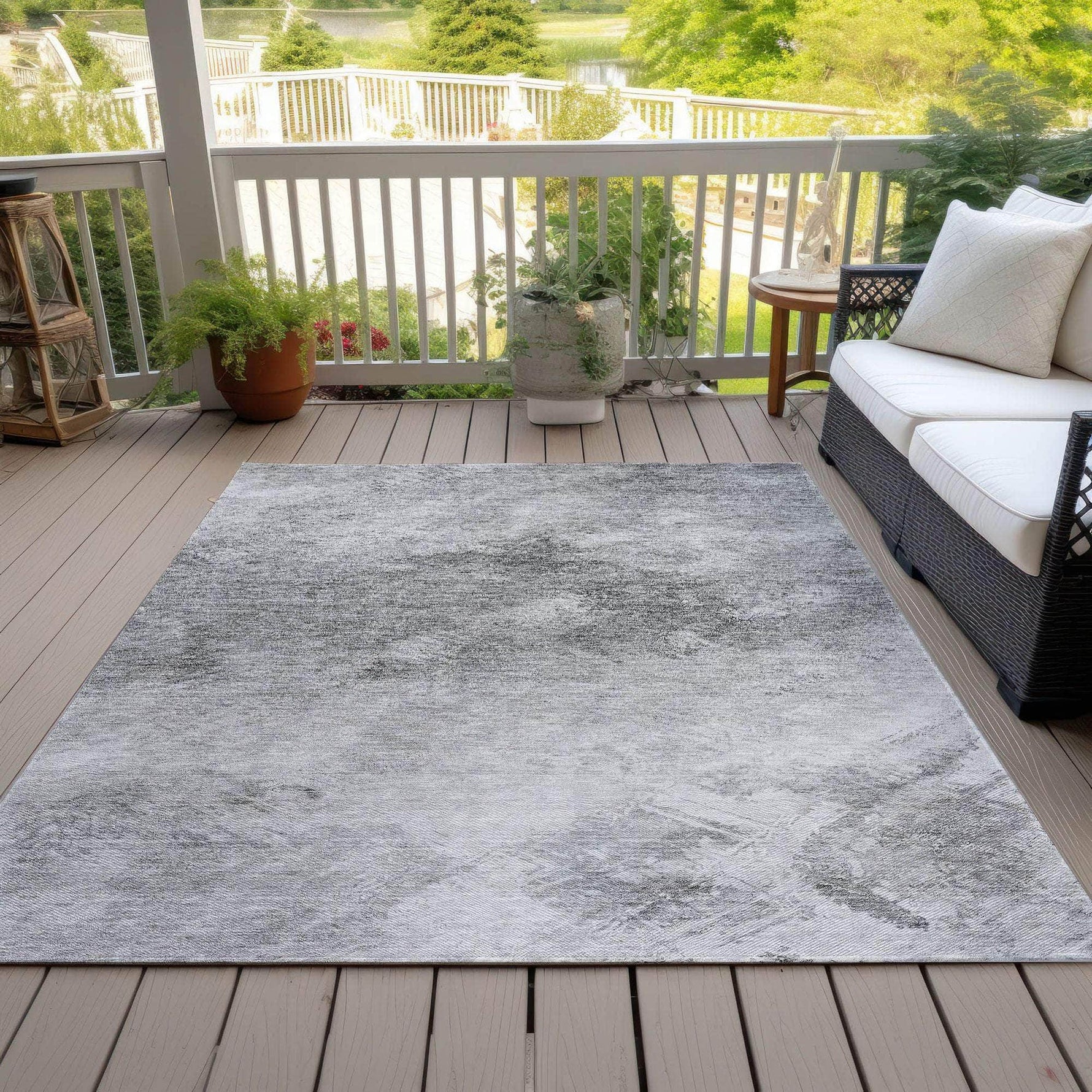 Machine Made ACN590 Silver Gray Rugs 
