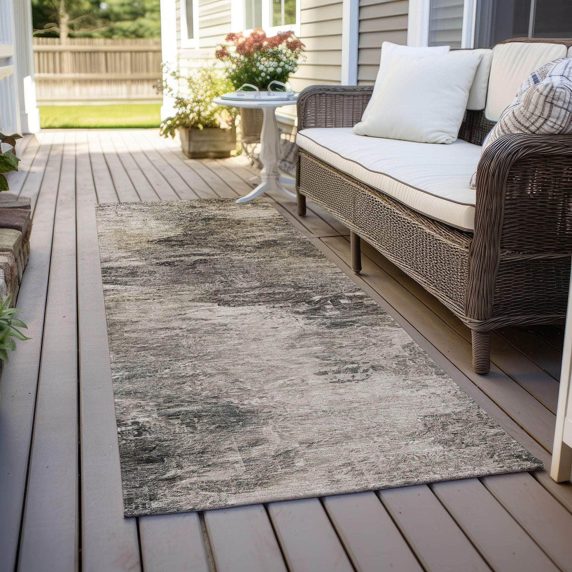 Machine Made ACN592 Taupe Brown Rugs 