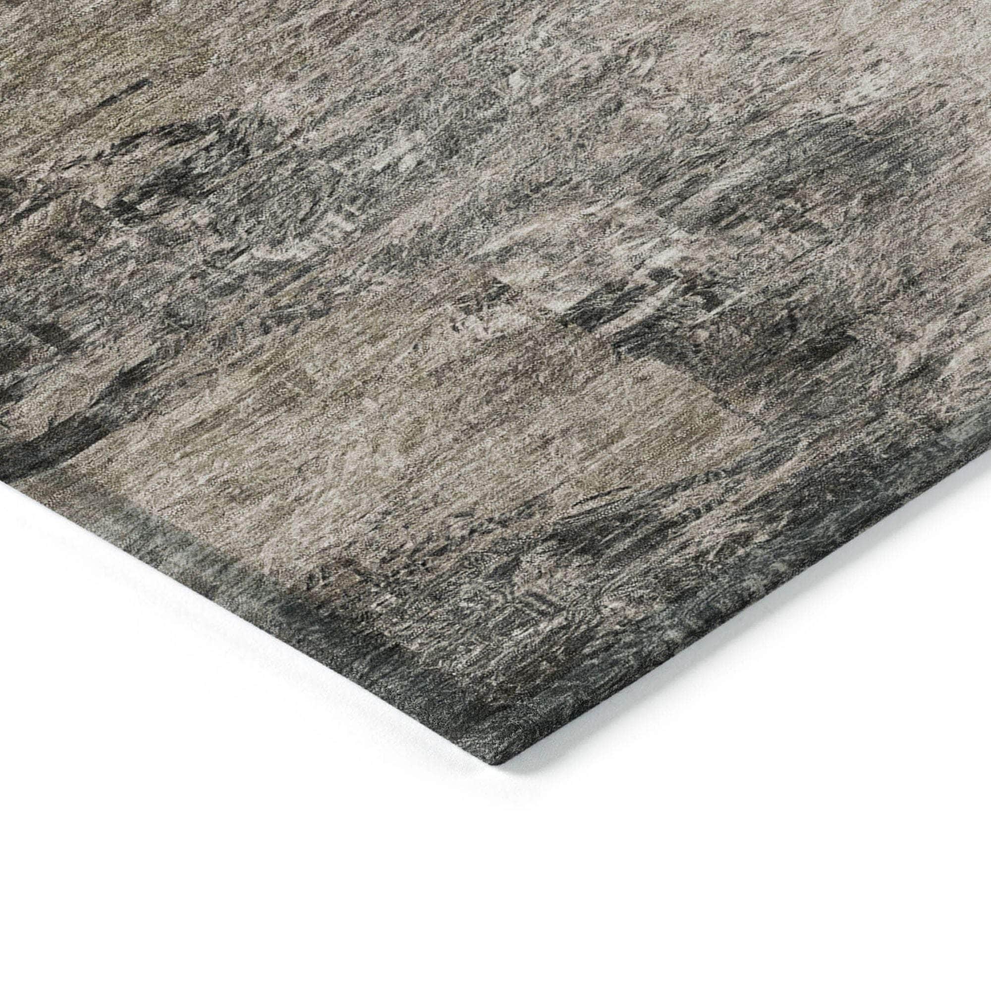 Machine Made ACN592 Taupe Brown Rugs 