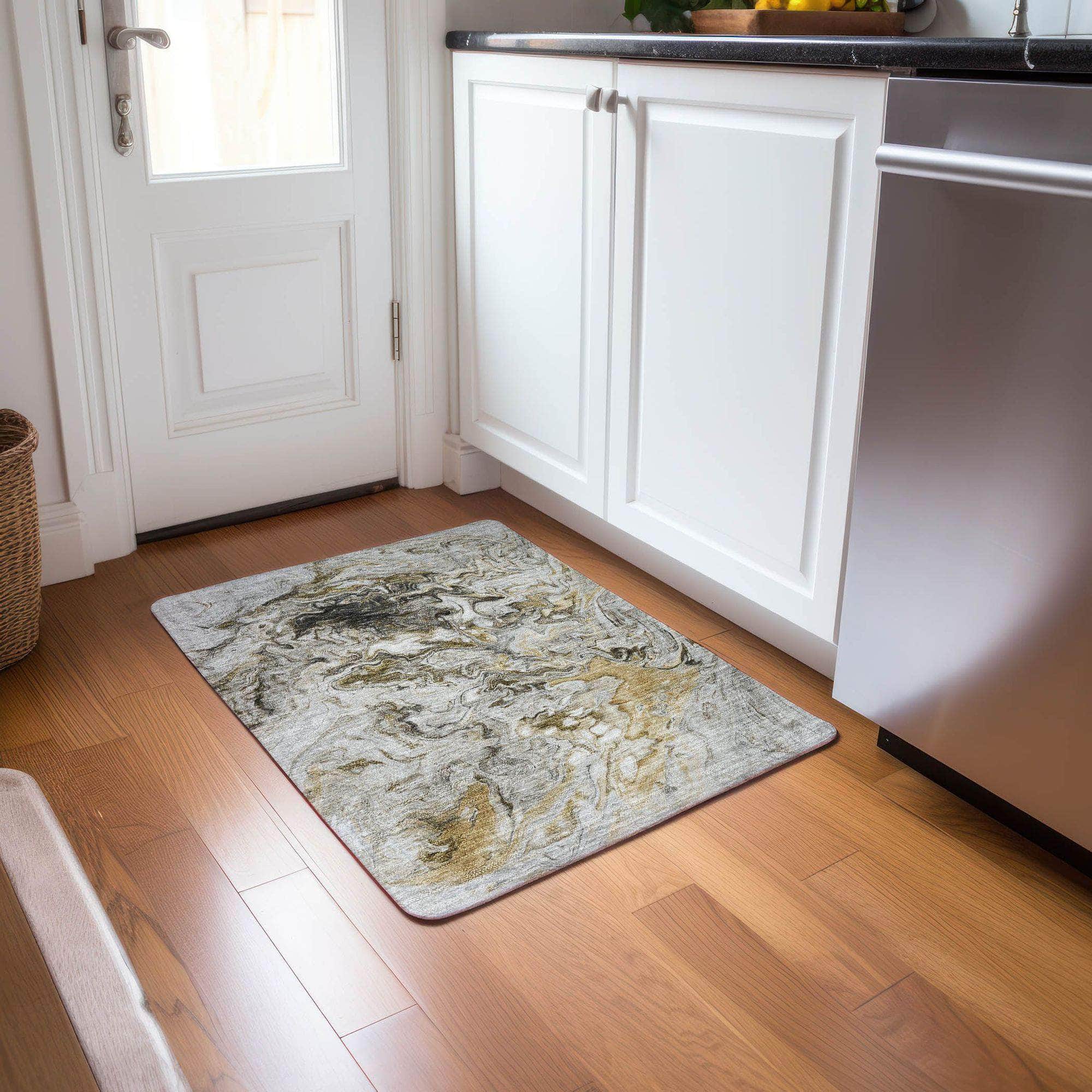 Machine Made ACN603 Taupe Brown Rugs 
