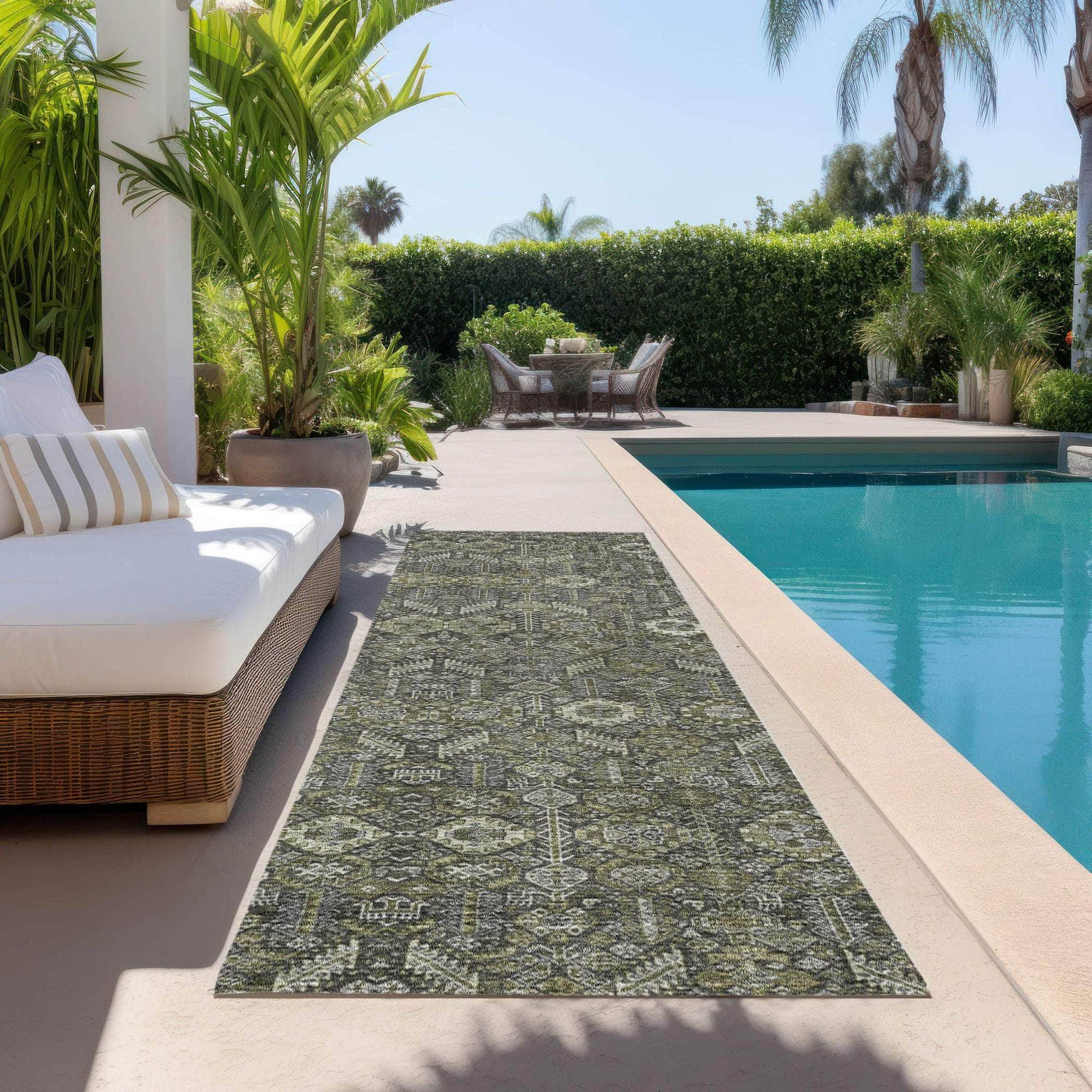 Machine Made ACN574 Taupe Brown Rugs 