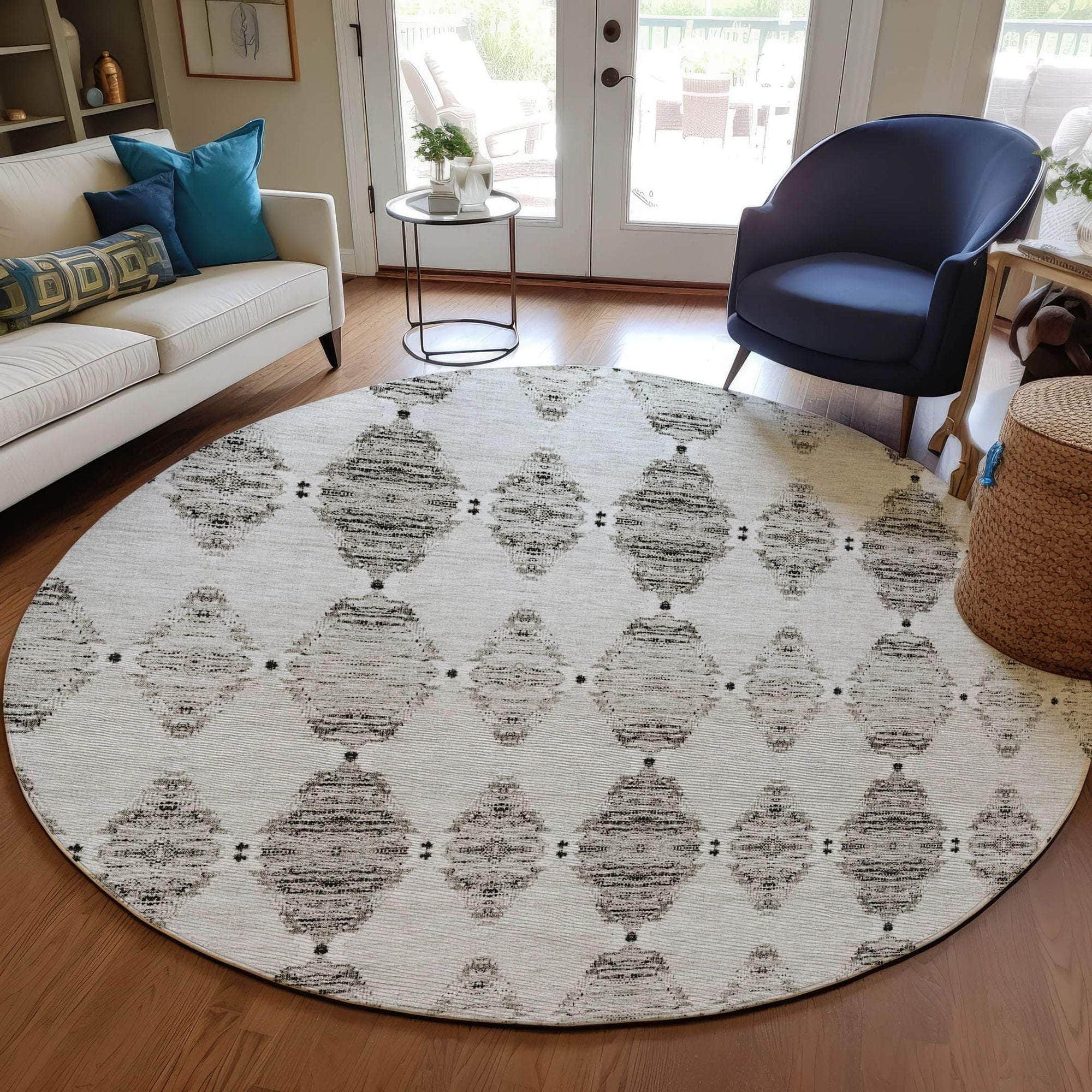 Machine Made ACN610 Taupe Brown Rugs 