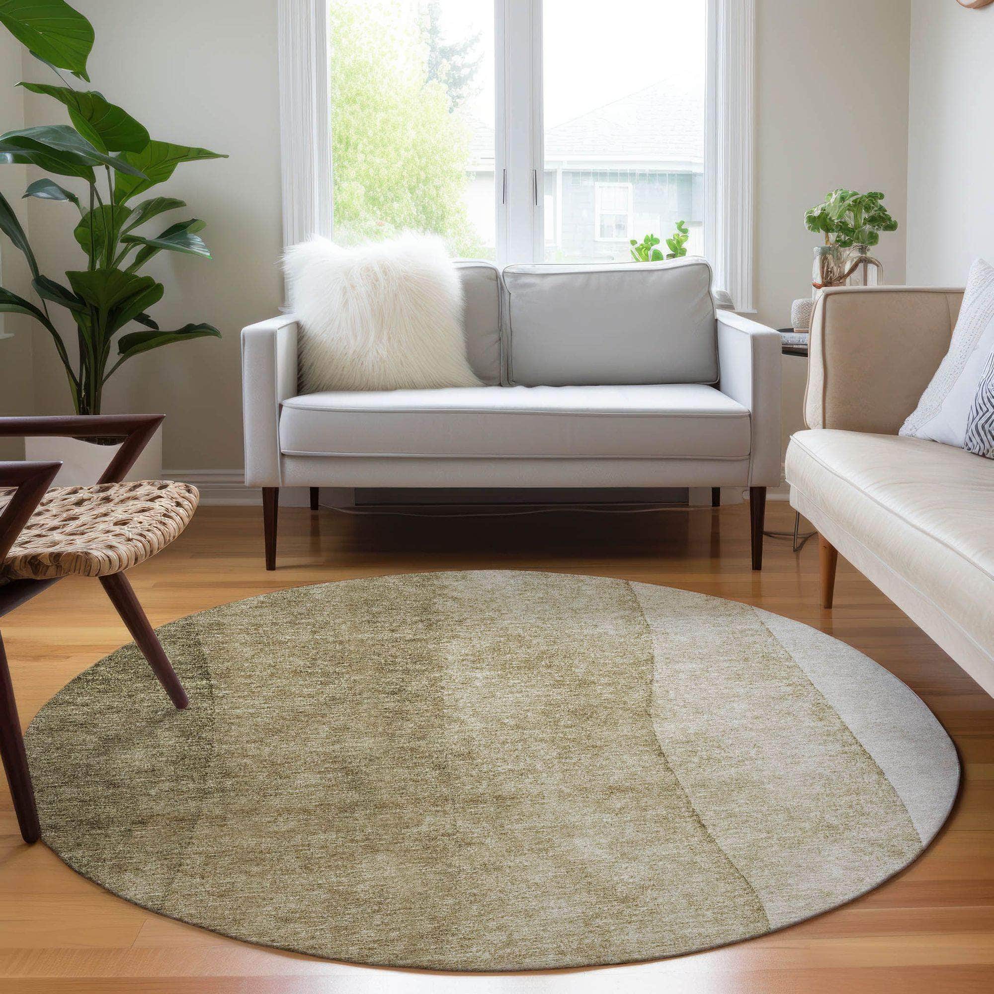 Machine Made ACN625 Taupe Brown Rugs 